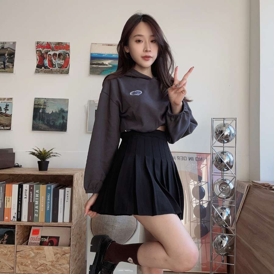 自訂-霧面質感呢料百褶裙-3色 毛呢短裙(現貨)