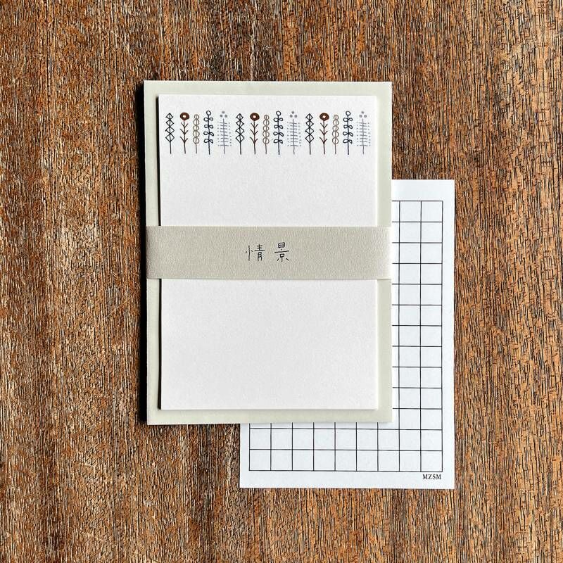 shunshun×水縞｜情景-花｜信封信紙墊板套組 / 水縞 / 日本