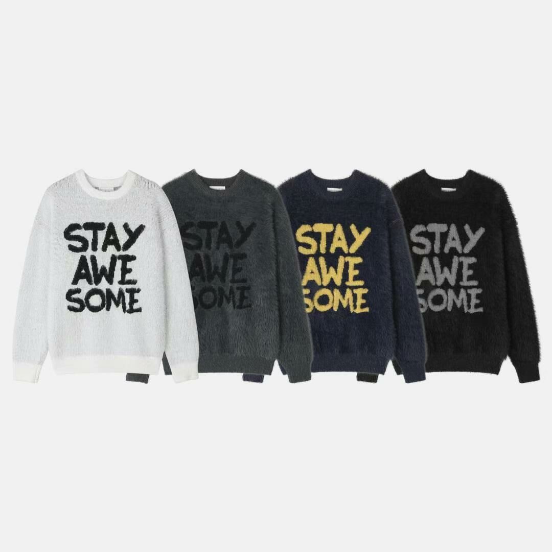 圓領英文字針織衫 BANYA-020T