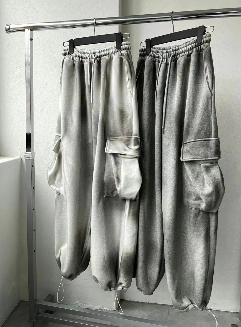 仿污可束腳工裝鬆身褲 BANYA-022P