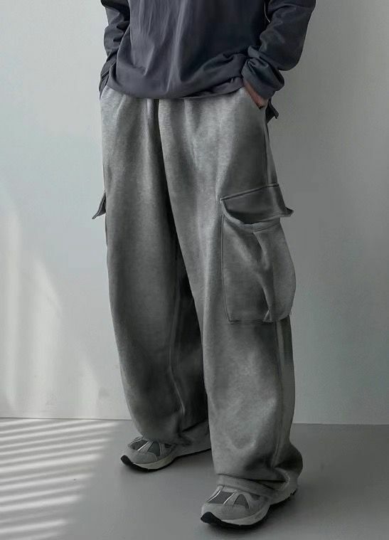 仿污可束腳工裝鬆身褲 BANYA-022P