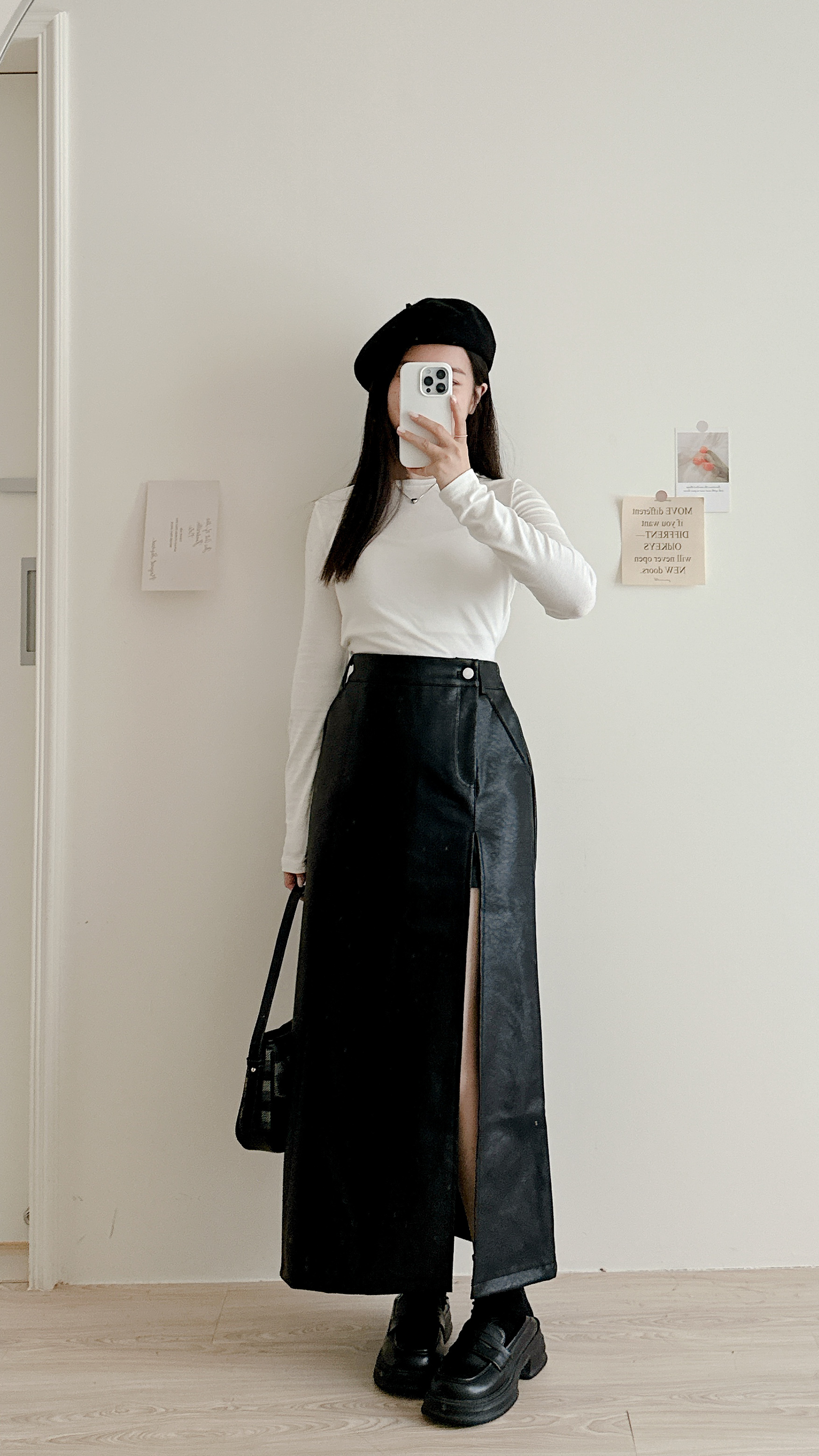 現貨🚚時髦girl酷辣系長腿皮長裙💕共2色