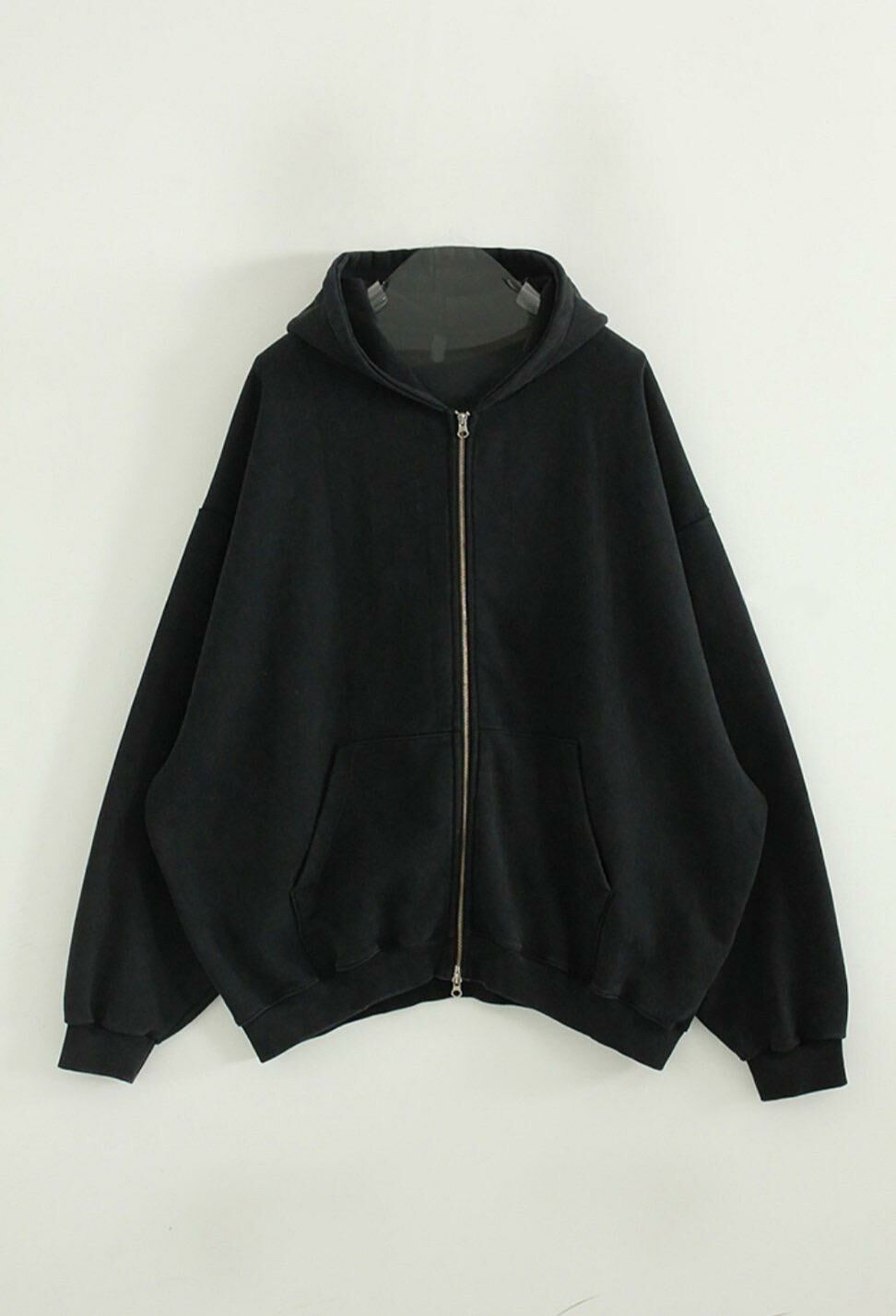 洗水淨色連帽拉鍊外套 GLAMOUR-046JK