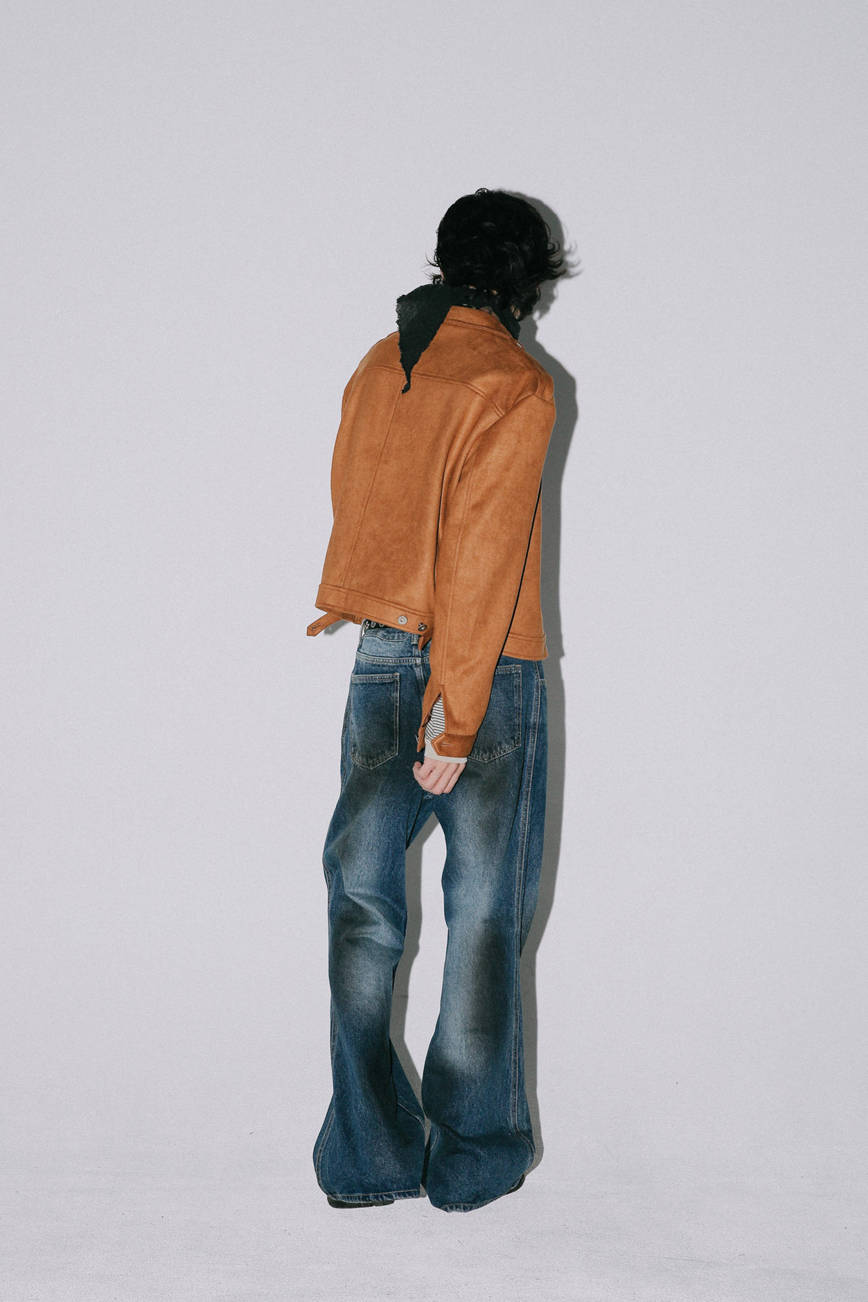 Epaulette Crop Suede Jacket #外套