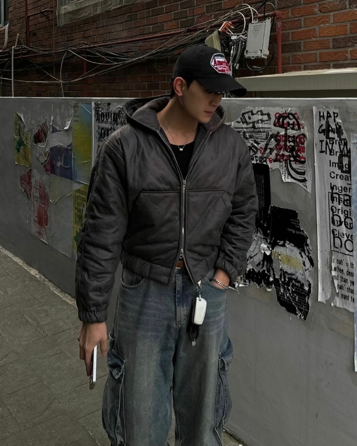 絨面革短連帽外套