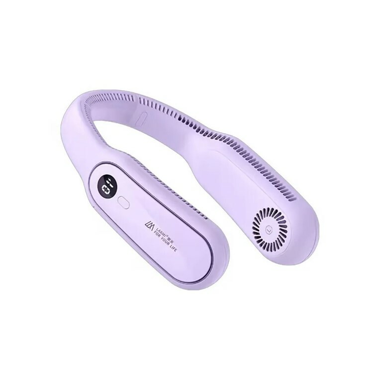 【樂米 LARMI】無葉掛脖風扇 紫色