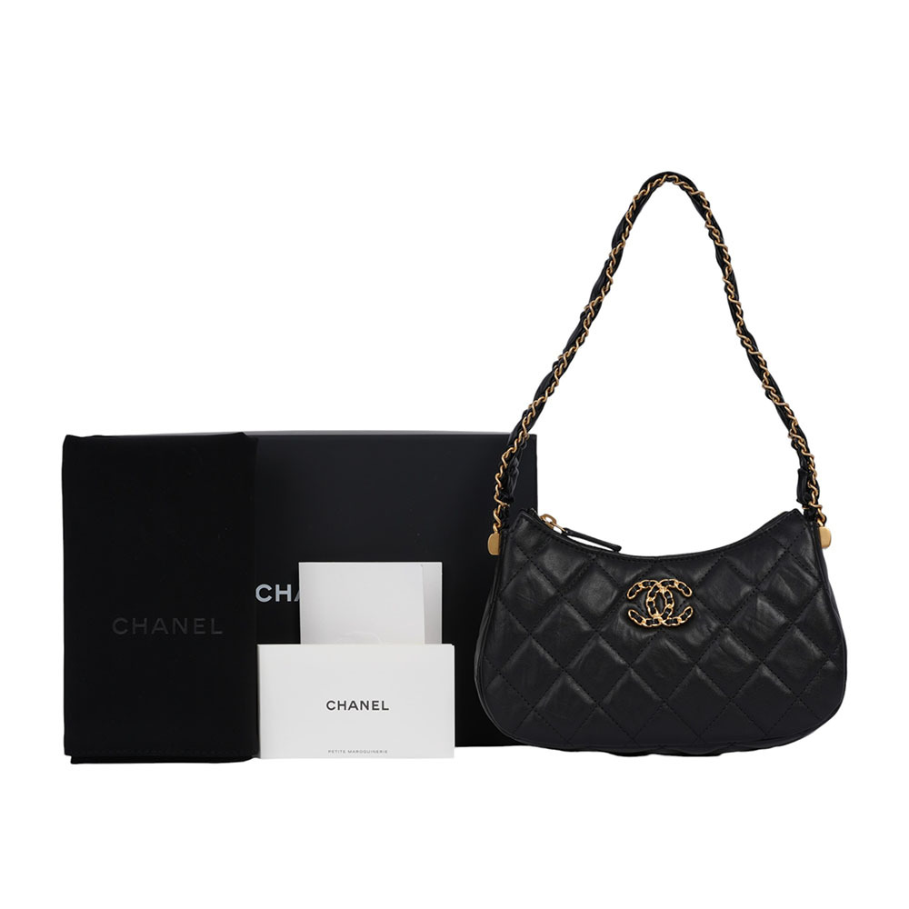 【CHANEL 】23K 爆款Chanel 19 Hobo 小羊皮肩背包/腋下包AP3647 B14306 94305