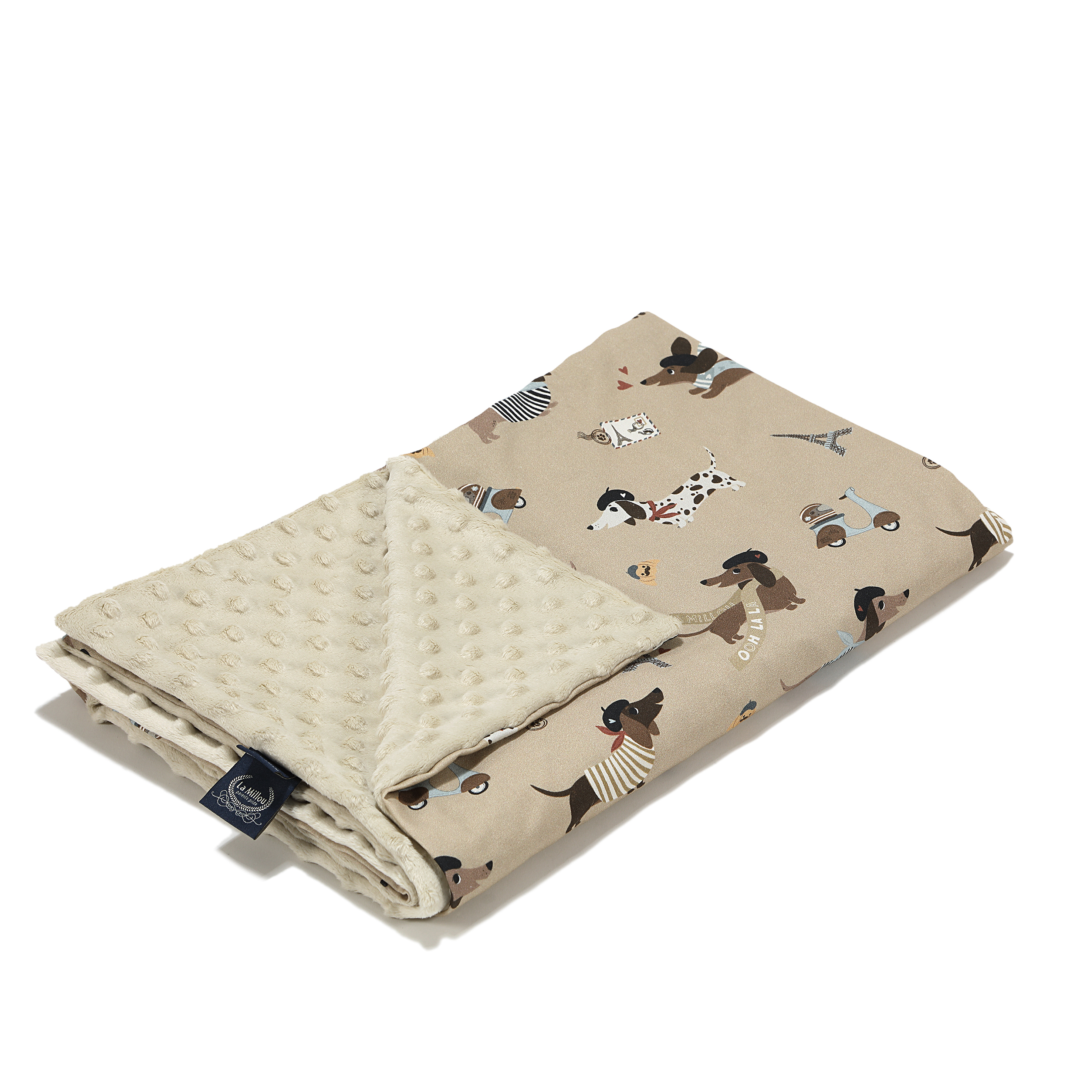 La Millou波蘭 單面巧柔豆豆毯加大｜巴黎臘腸狗｜伊莉沙白