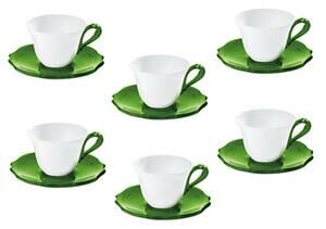 GUZZINI " BELLE EPOQUE" ESPRESSO CUPS SET OF 6 (Blue, Green, Purple, Sand)