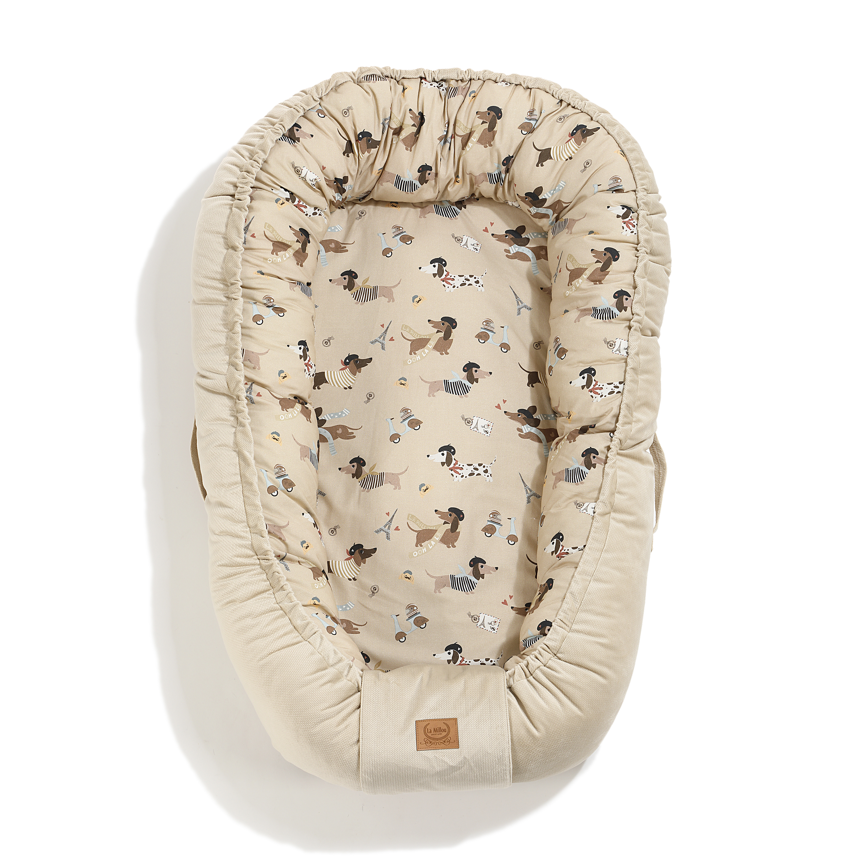 La Millou波蘭 Velvet頂級棉柔嬰兒睡窩(鋪棉版)｜巴黎臘腸狗｜舒柔米褐