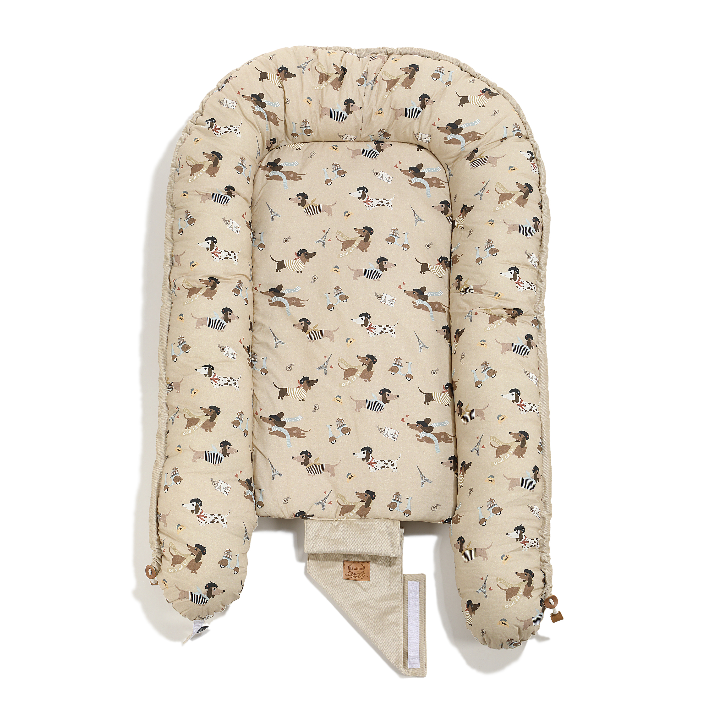 La Millou波蘭 Velvet頂級棉柔嬰兒睡窩(鋪棉版)｜巴黎臘腸狗｜舒柔米褐