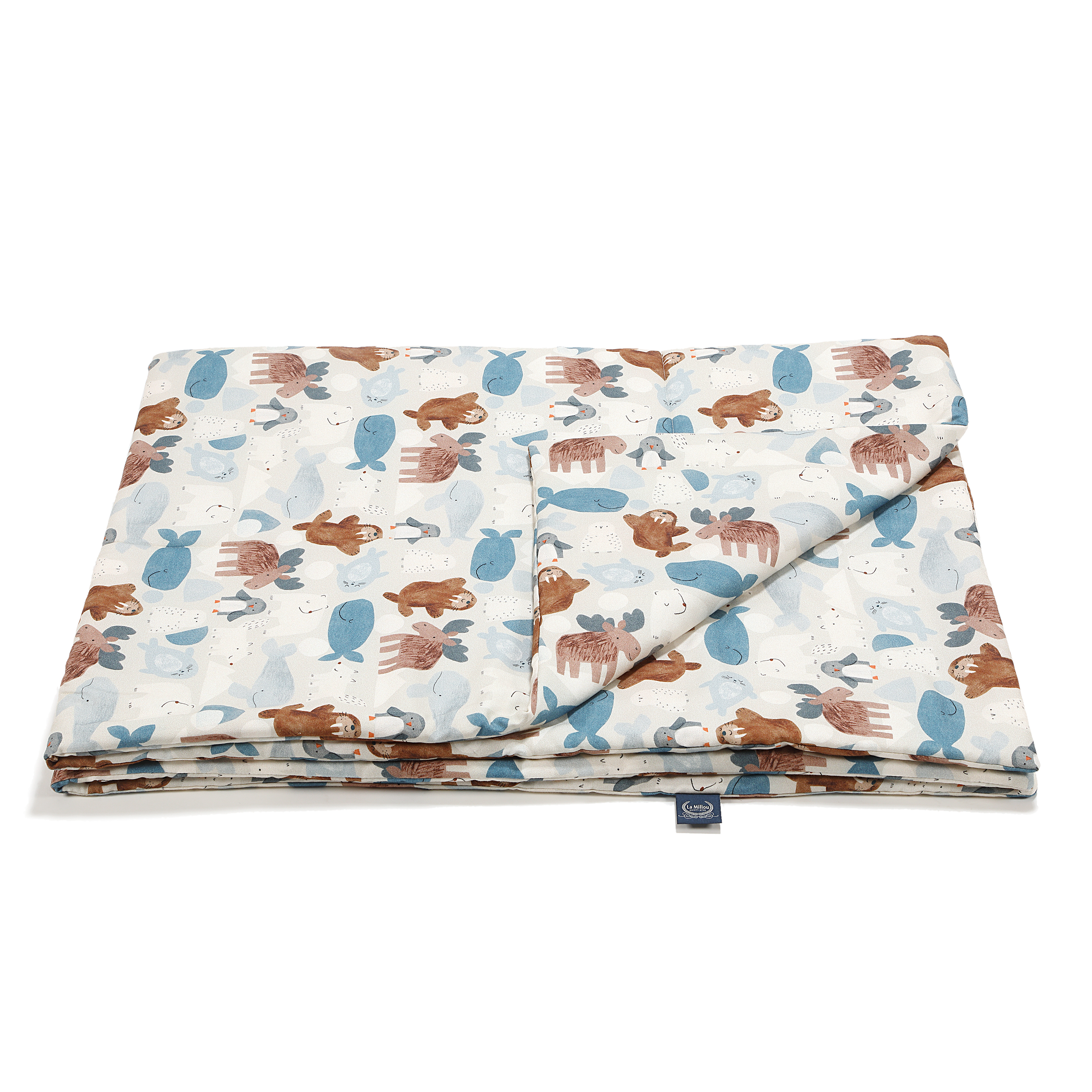 【官網獨家】La Millou波蘭 竹纖涼感被(140x110cm)｜抗菌被｜無流蘇簡約質感｜北極好朋友(白底)