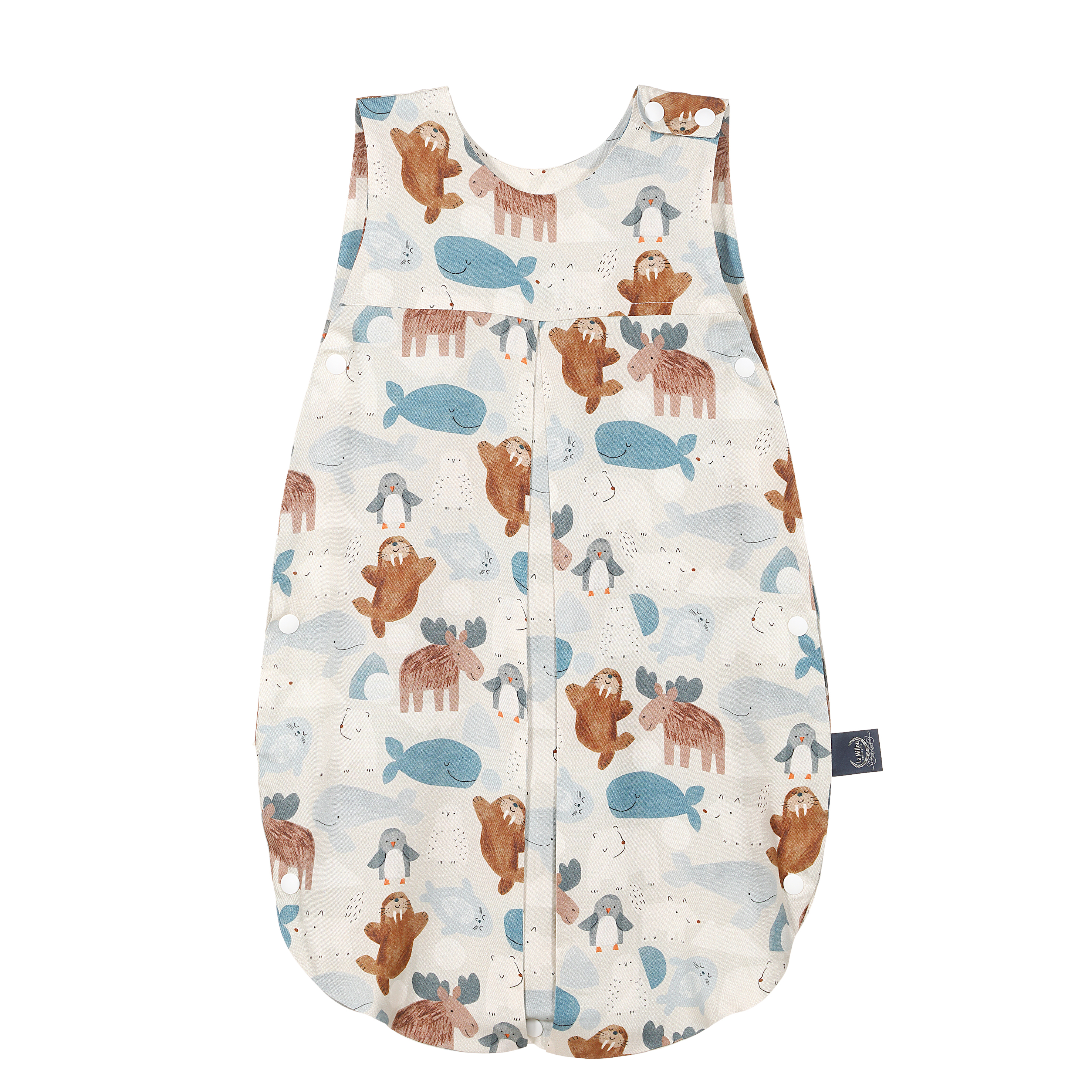 【官網獨家】La Millou波蘭 抗菌竹纖涼感防踢被/防踢背心分腿扣(70cm)｜北極好朋友(白底)