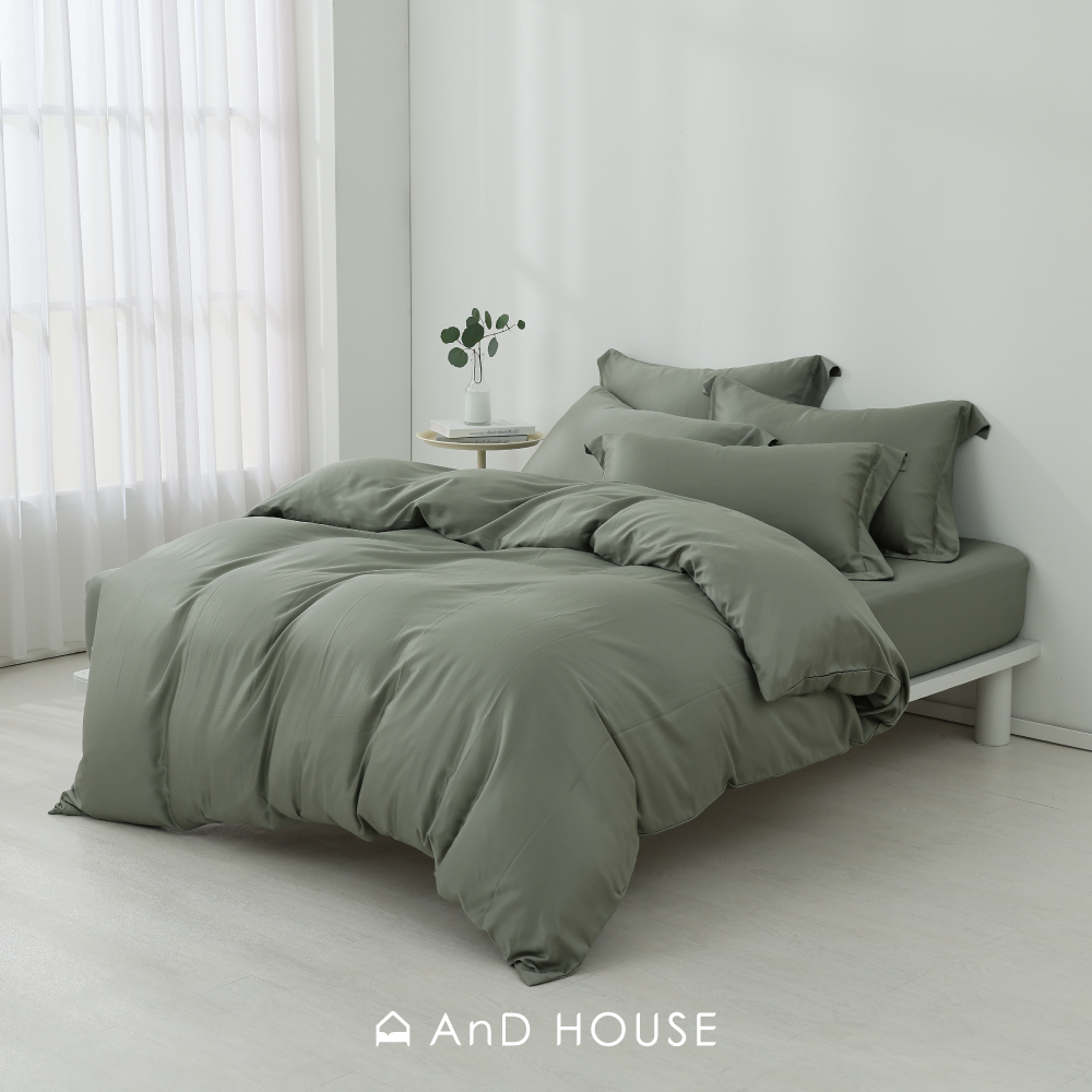 60支天絲棉｜67%天絲&33%純棉｜灰葉綠｜單品&床包被套組
