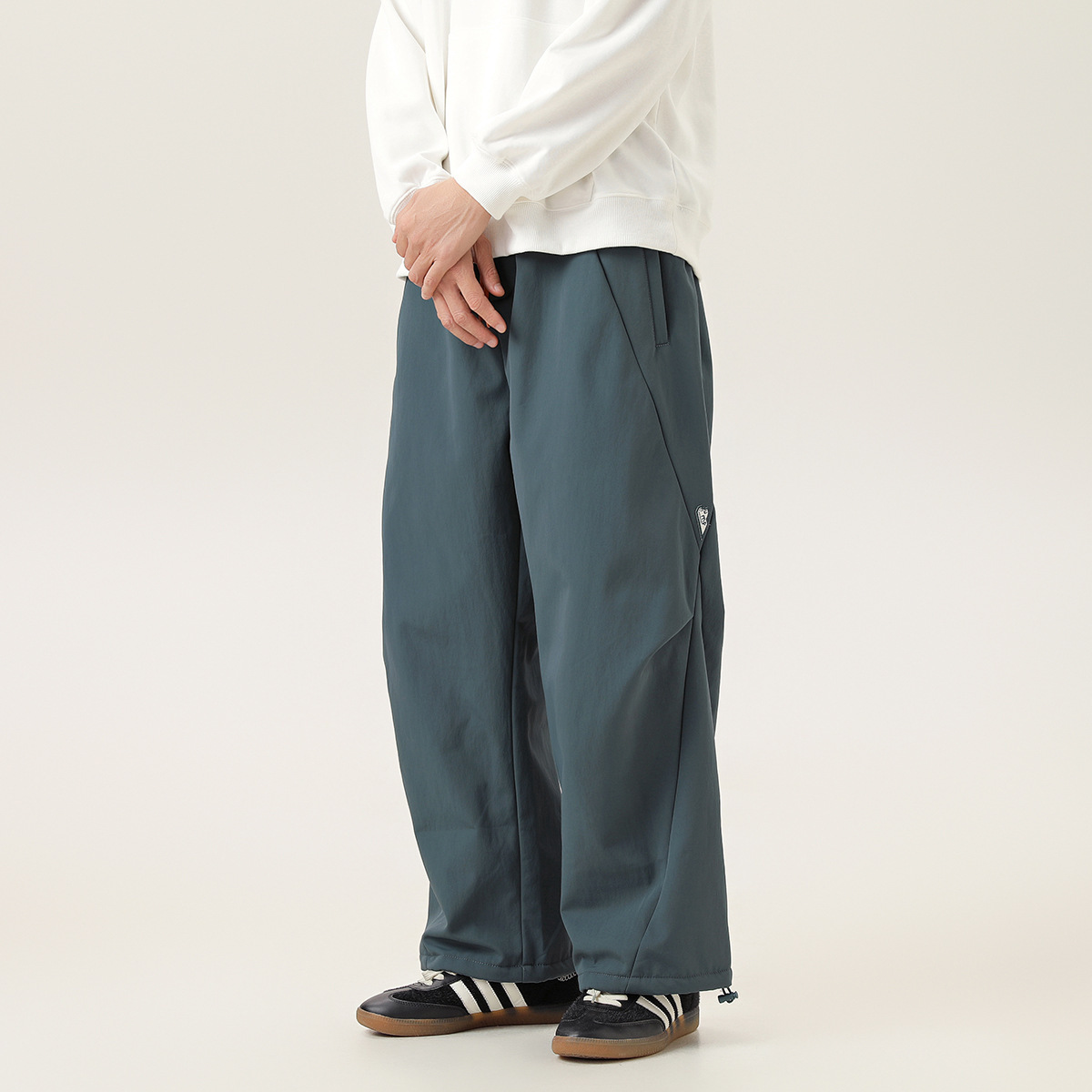 11M29 簡約側抓皺刷毛抽繩傘兵褲 四色