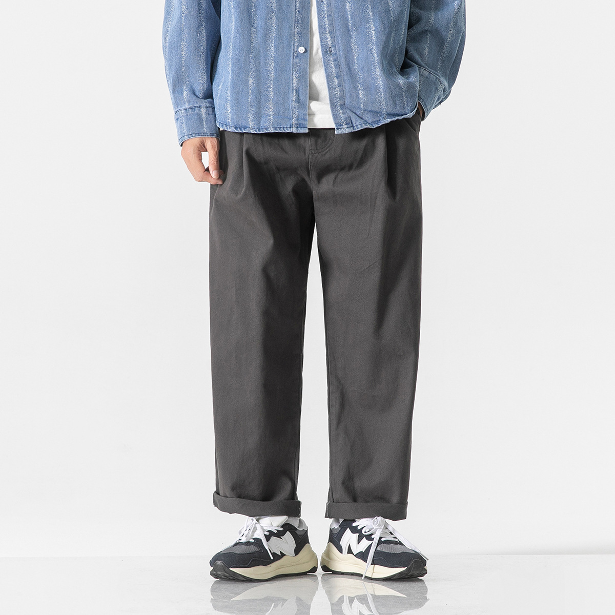 11M23 日系素色基礎直筒休閒褲 五色