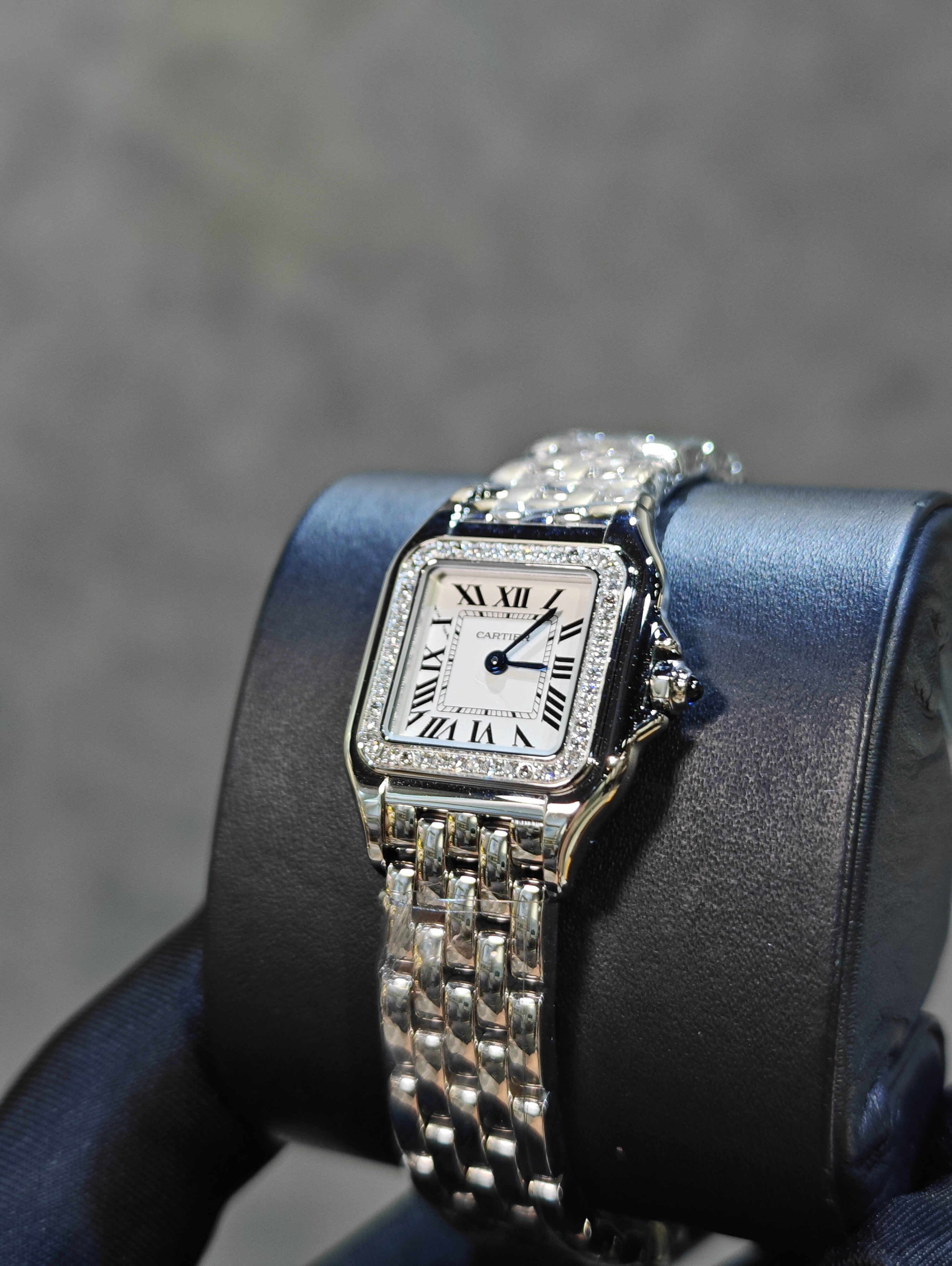 BRAND NEW CARTIER W4PN0016 SILVER DIAL DIAMOND BALLON BLEU DE STEEL STRAP 30 MM