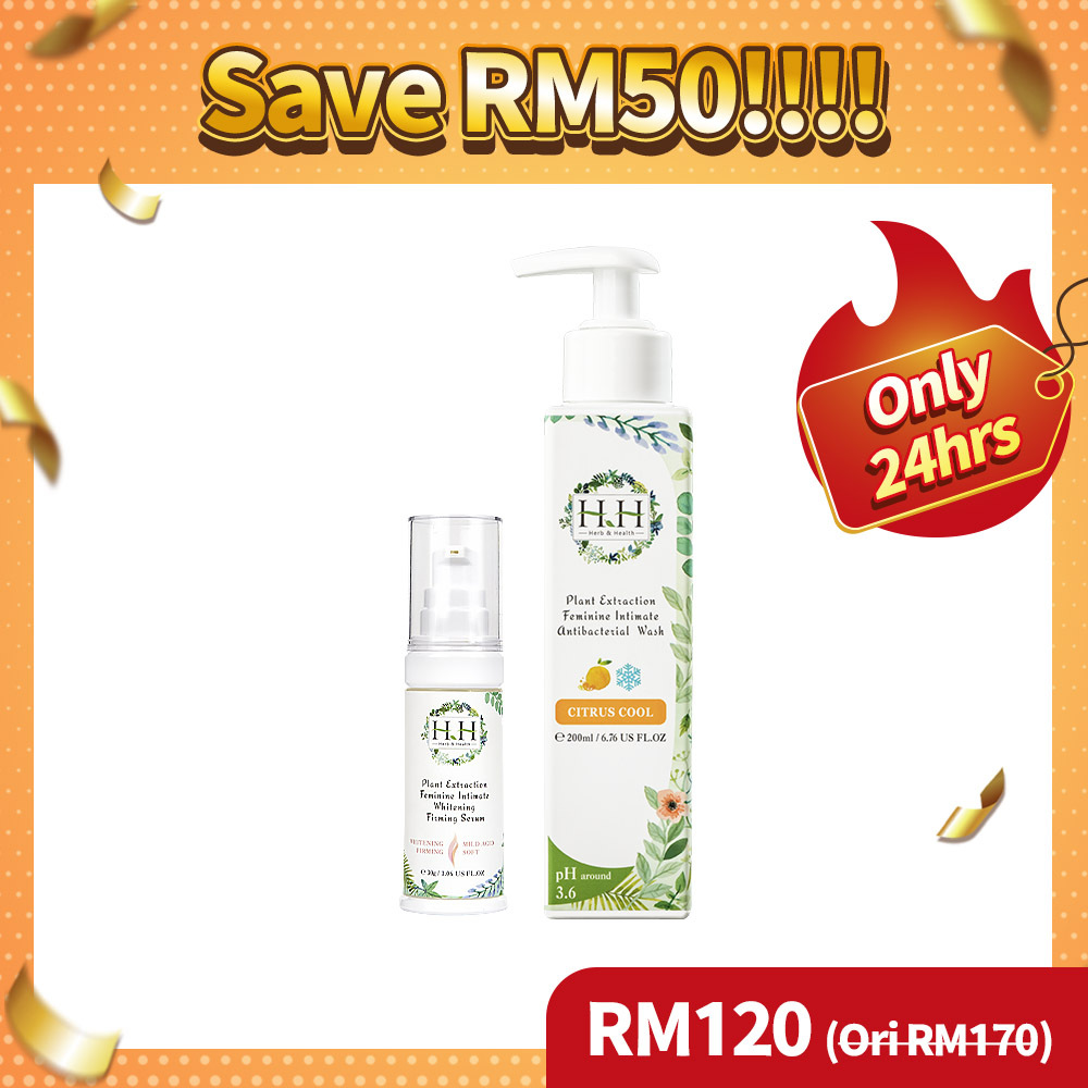 HH Intimate Antibacterial Wash(200ml) + Whitening Serum(30ml)