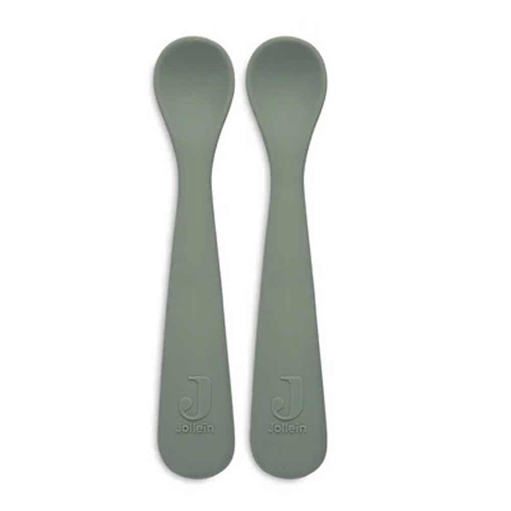 荷蘭Jollein 矽膠湯匙(2入)-Ash Green