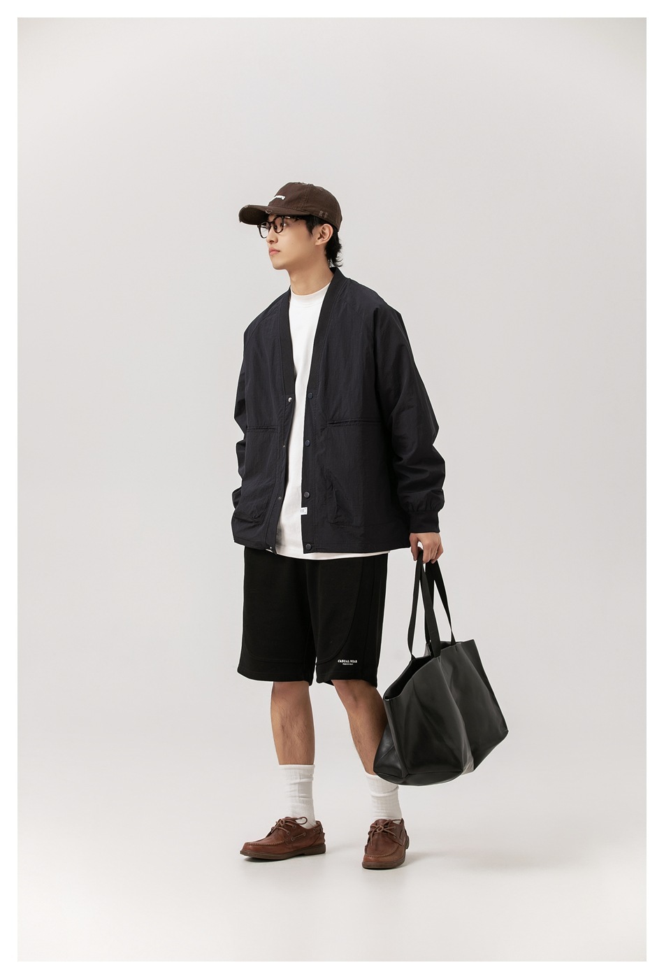 11M15 V領排釦工裝風口袋外套 兩色