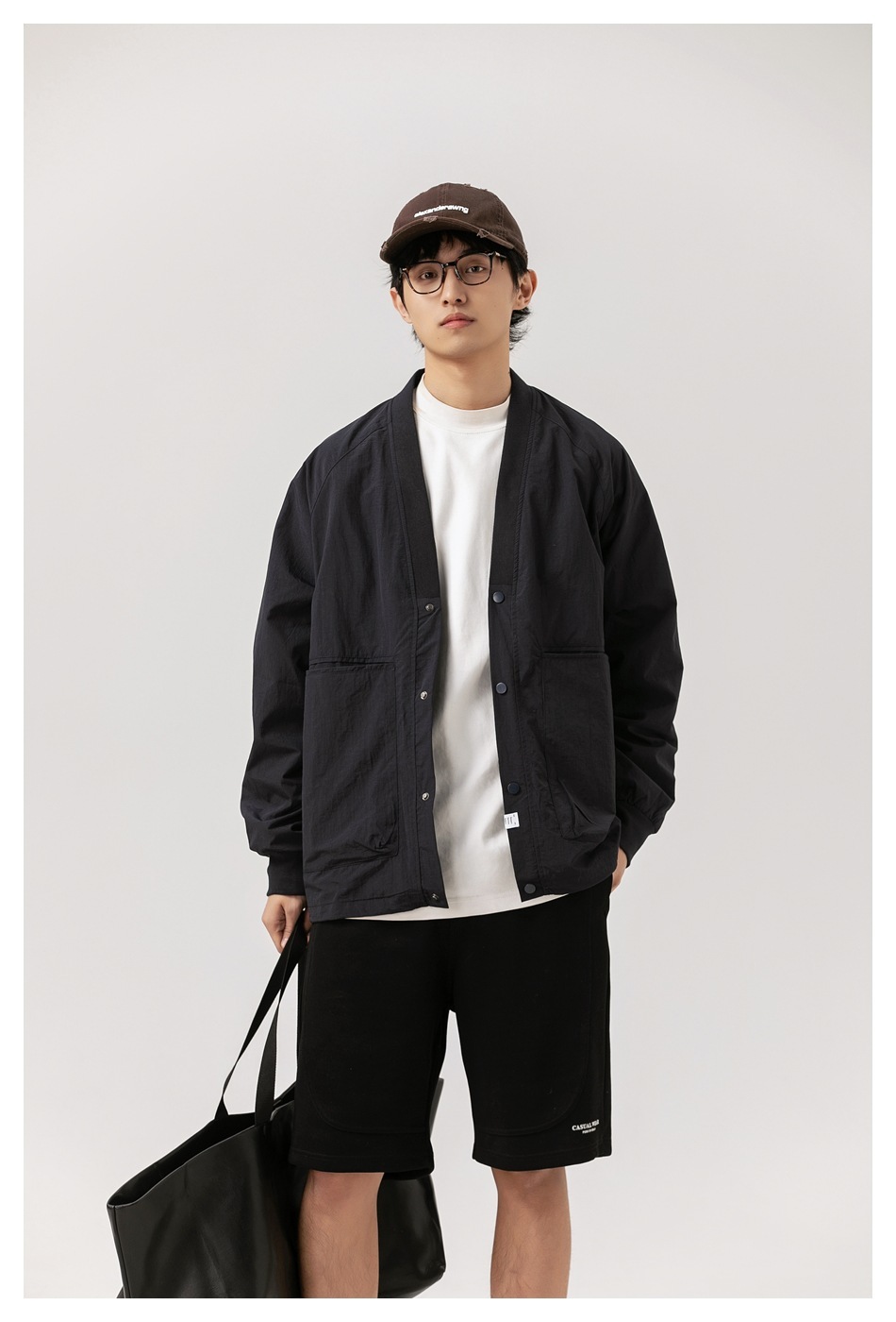 11M15 V領排釦工裝風口袋外套 兩色