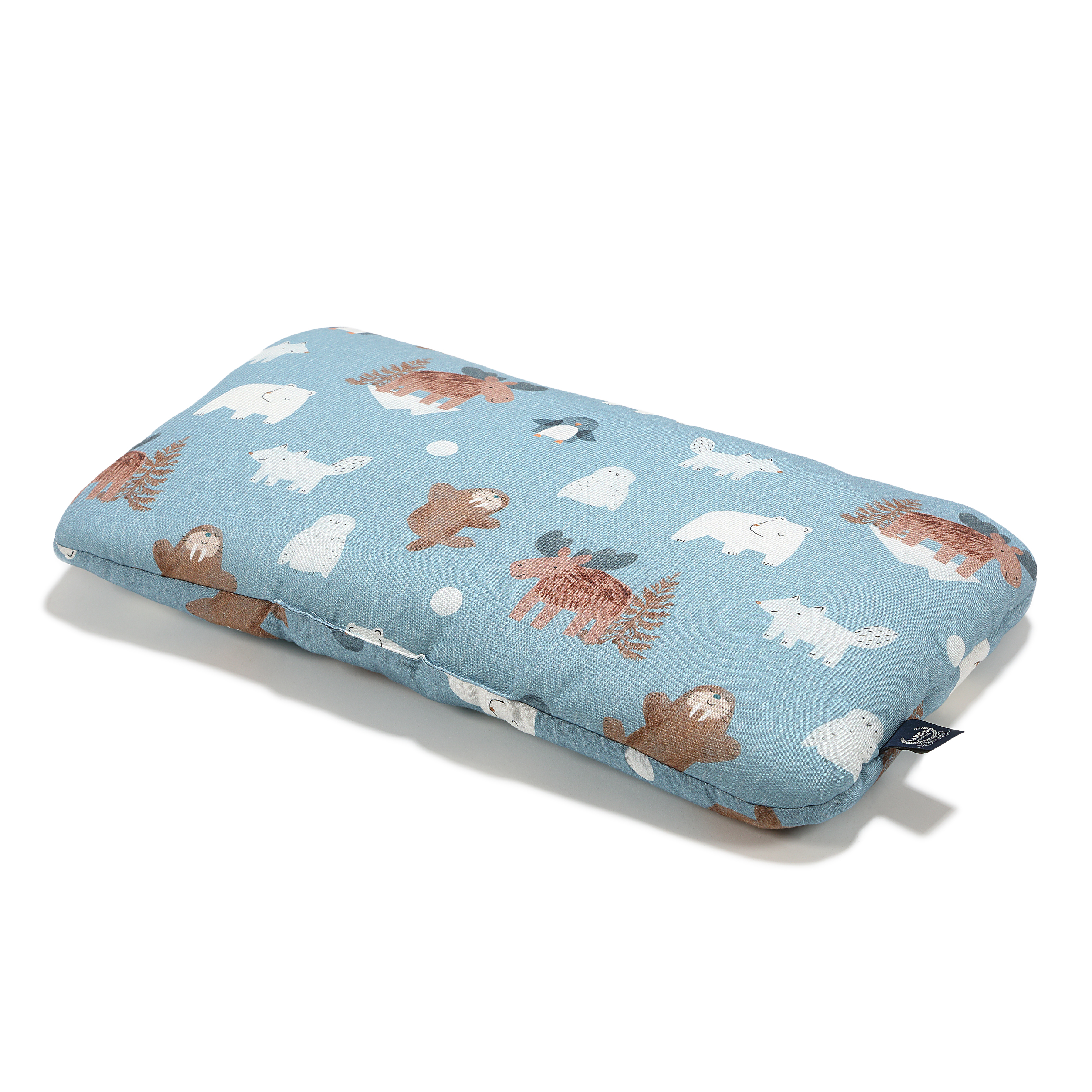 La Millou波蘭 竹纖涼感小童方枕(30x50cm)｜抗菌枕｜北極好朋友(藍底)