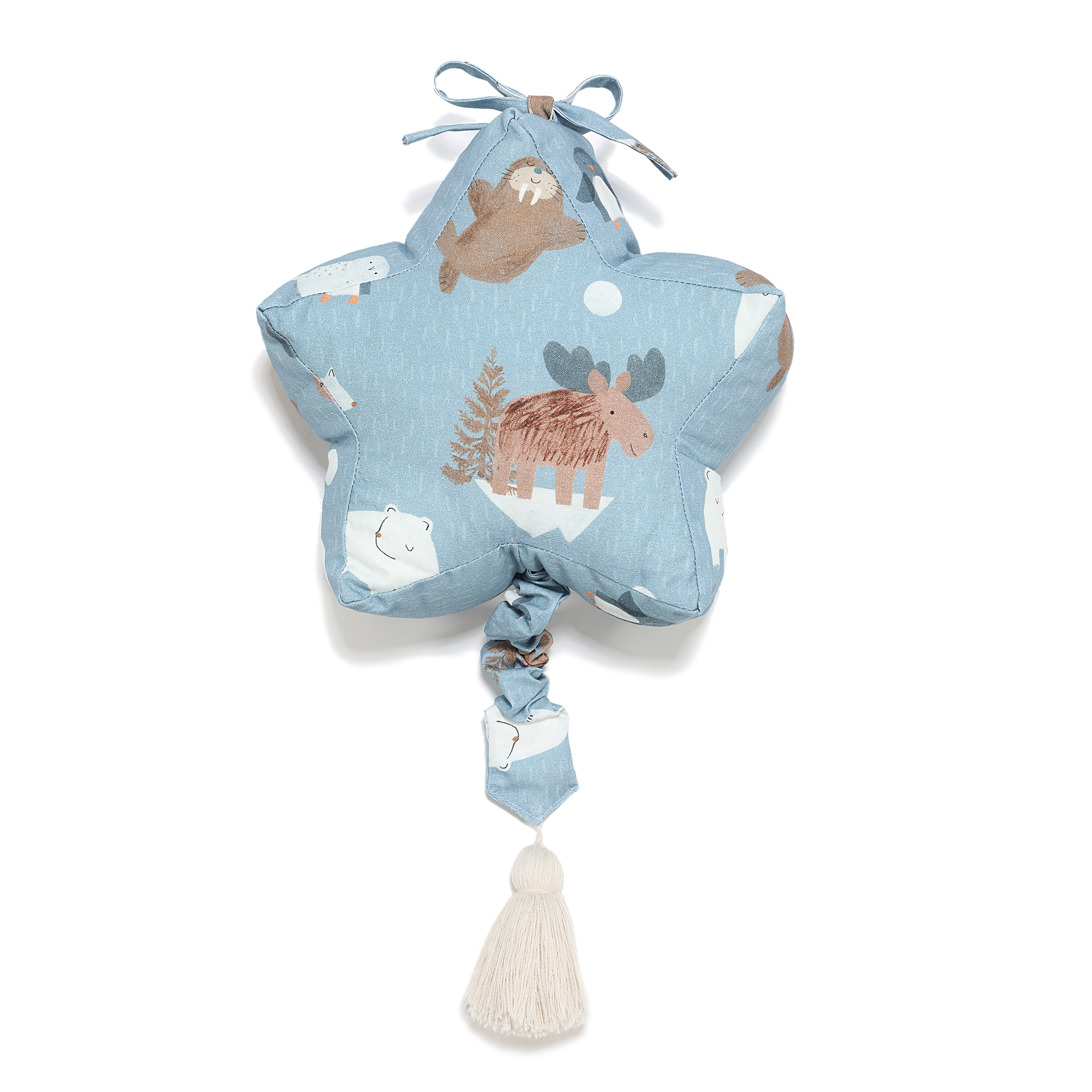 La Millou波蘭 拉米洛北歐風星星音樂盒/床頭音樂鈴｜北極好朋友(藍底)