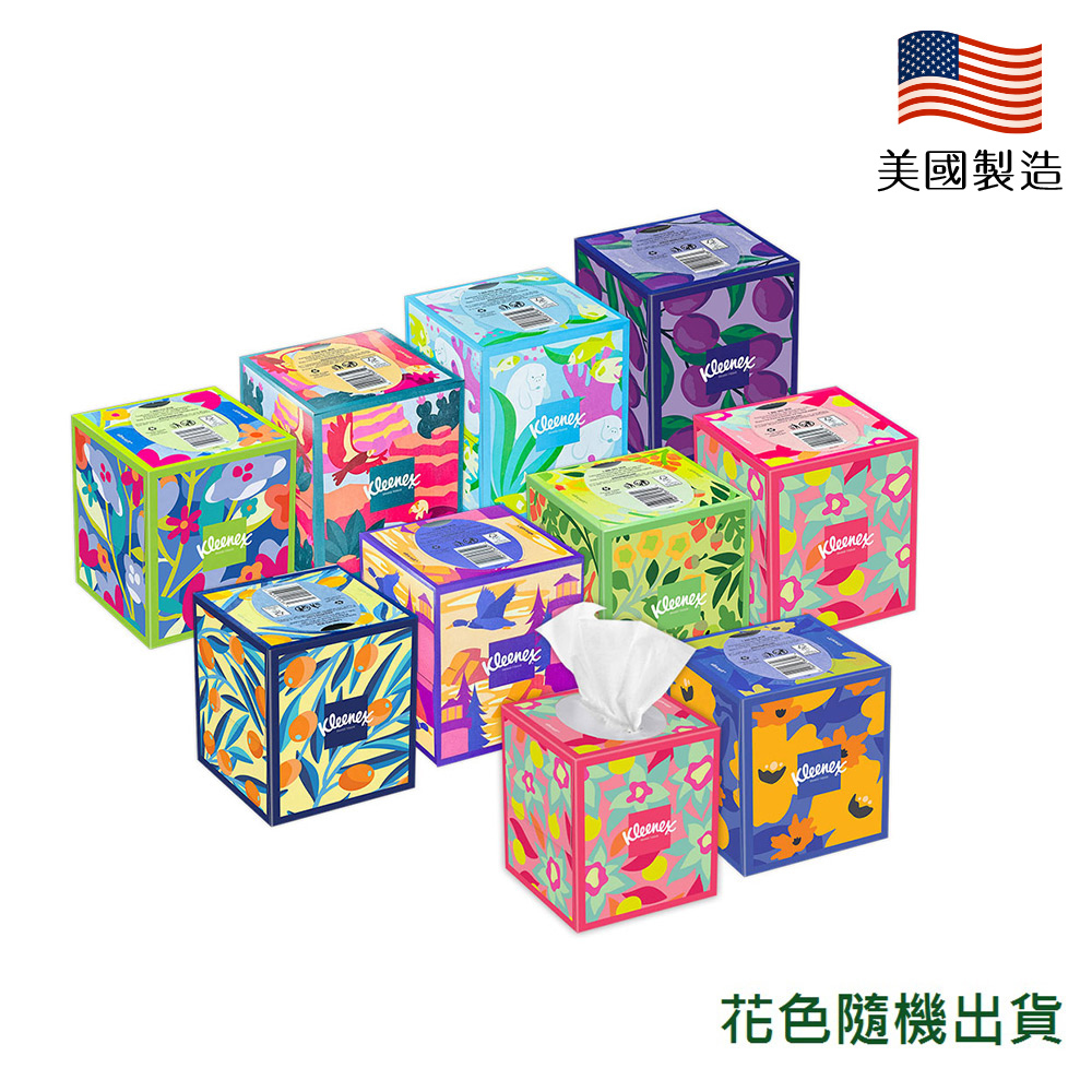 美國原裝進口 Kleenex 頂級柔嫩盒裝面紙-85抽(款式隨機出貨)