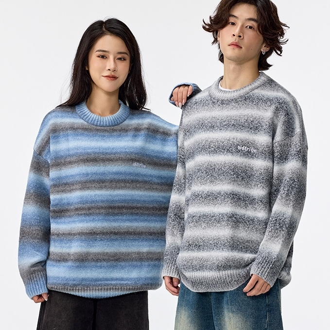 11M10 漸層混色條紋針織毛衣 三色