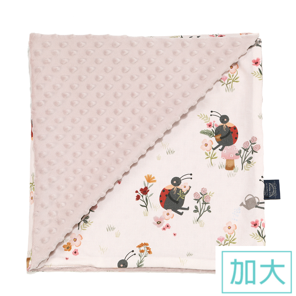 La Millou波蘭 單面巧柔豆豆毯加大｜花蜜小瓢蟲｜煙燻櫻花粉