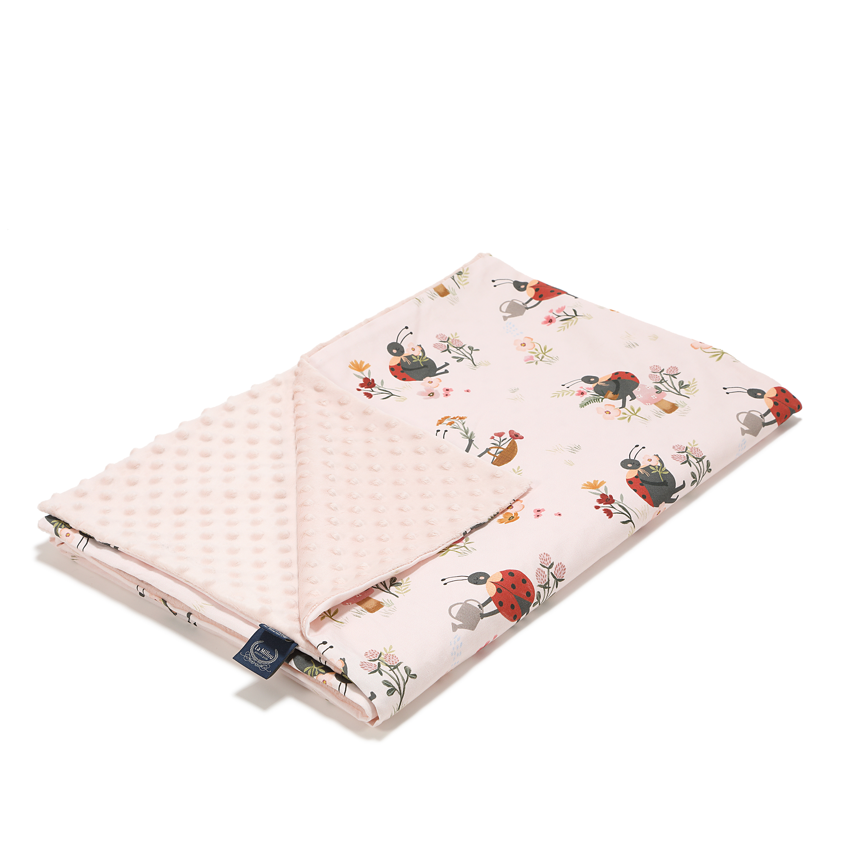 La Millou波蘭 單面巧柔豆豆毯加大｜花蜜小瓢蟲｜煙燻櫻花粉