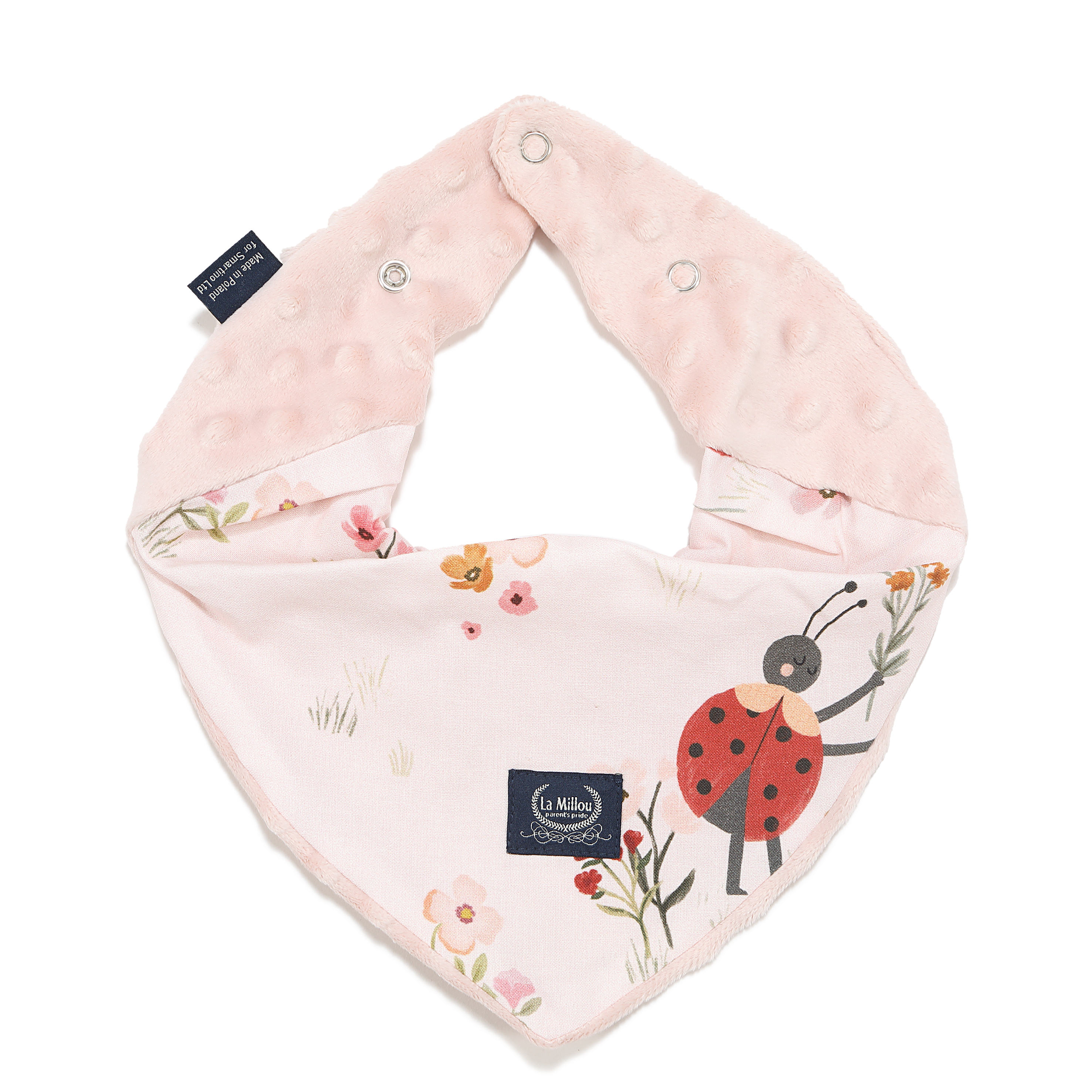 La Millou波蘭 豆豆圍兜領巾｜花蜜小瓢蟲｜煙燻櫻花粉