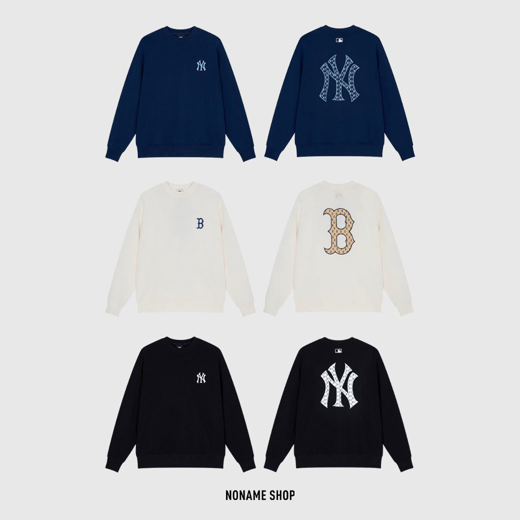 MLB SS24 波士頓紅襪/紐約洋基 老花LOGO 大學T 三色 (男款)