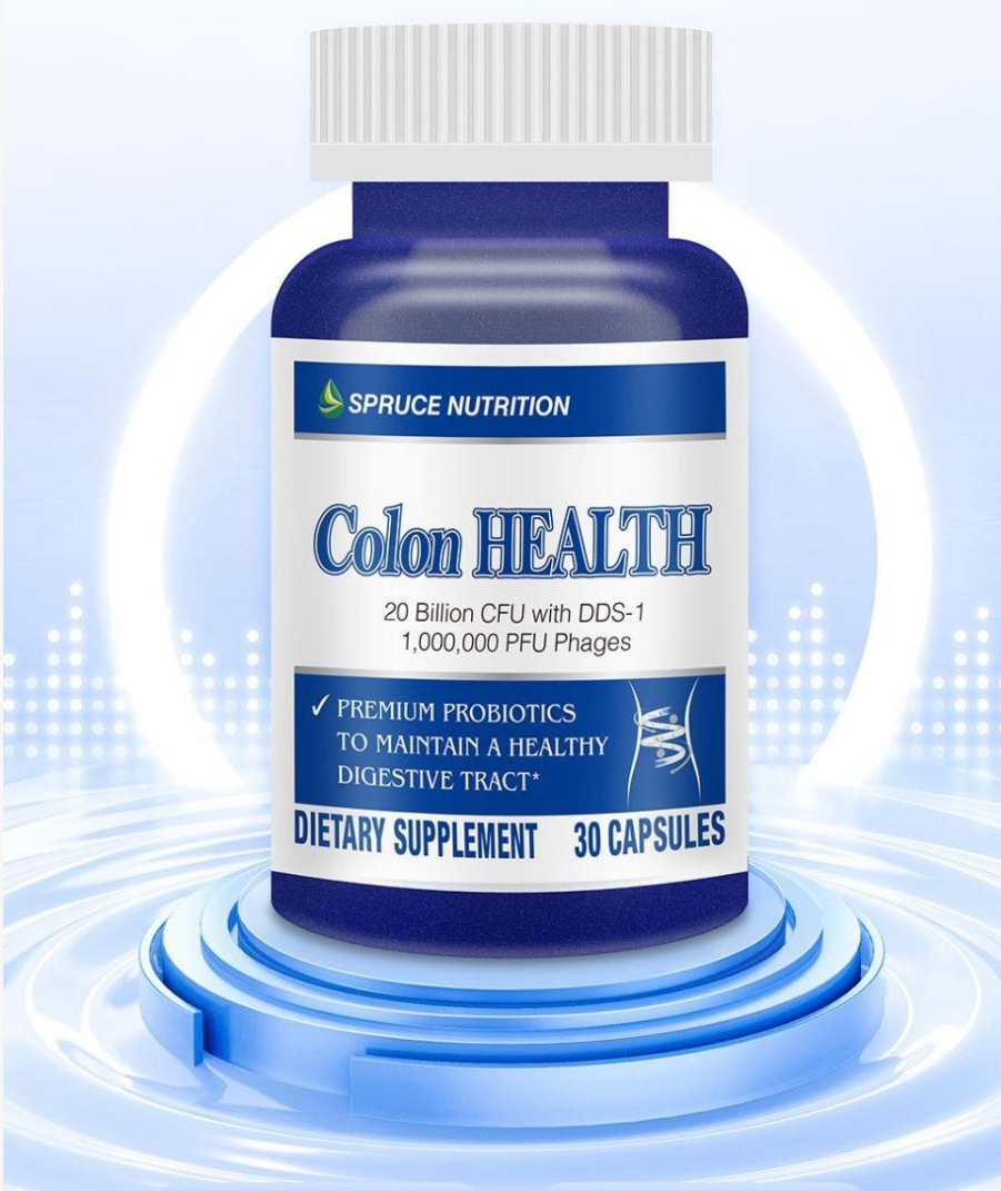 【Spruce Nutrition】雲杉新一代乳肽噬菌體膠囊  ｜定向緩釋 ｜ 三重包埋 ｜針對原菌｜200億CFU與DDS-1｜1000000個PFU噬菌體 ｜   Spruce Nutrition.  Colon HEALTH｜30粒裝（美國原裝行貨）
