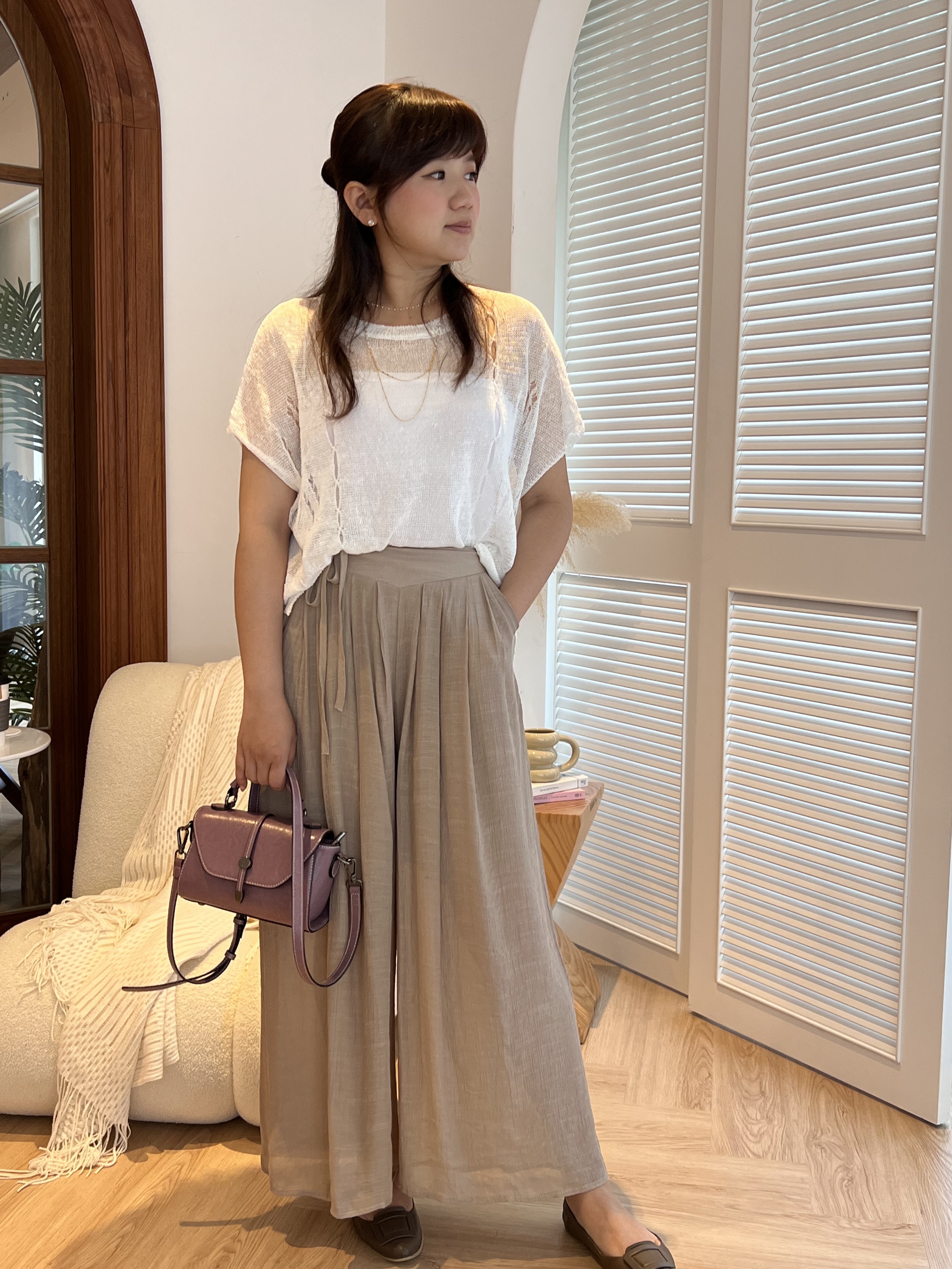 🇰🇷圓領破損設計薄罩衫上衣