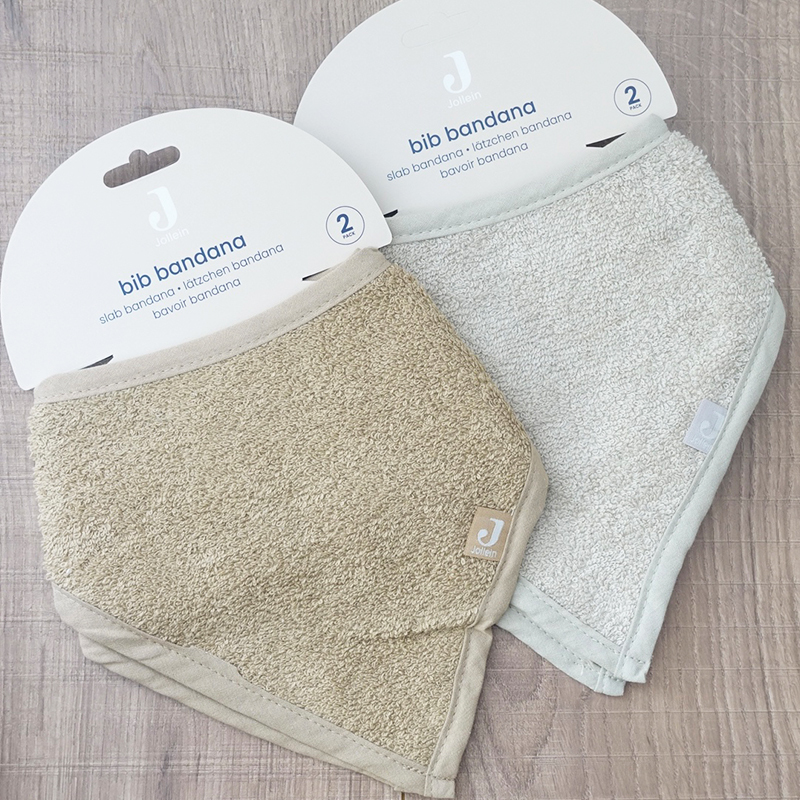 荷蘭Jollein 圍兜2入-Nougat