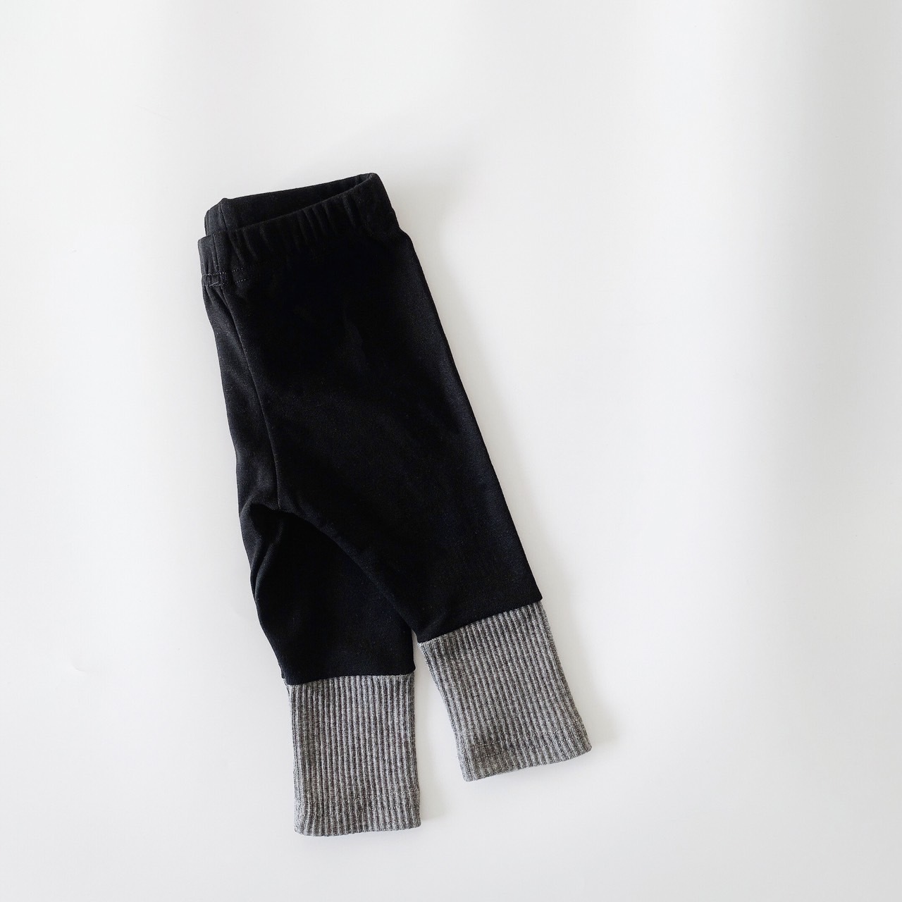 拼接螺紋薄長內搭褲