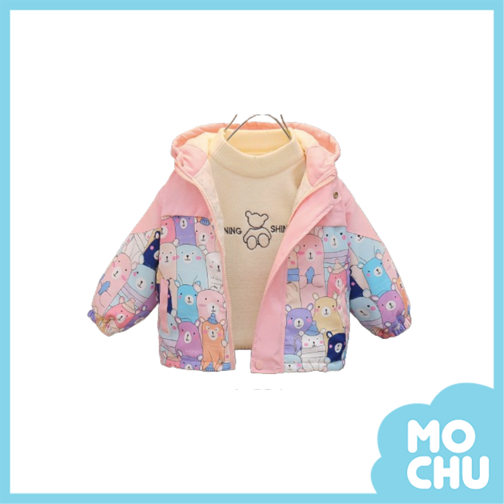 冬季熊加絨加厚連帽外套