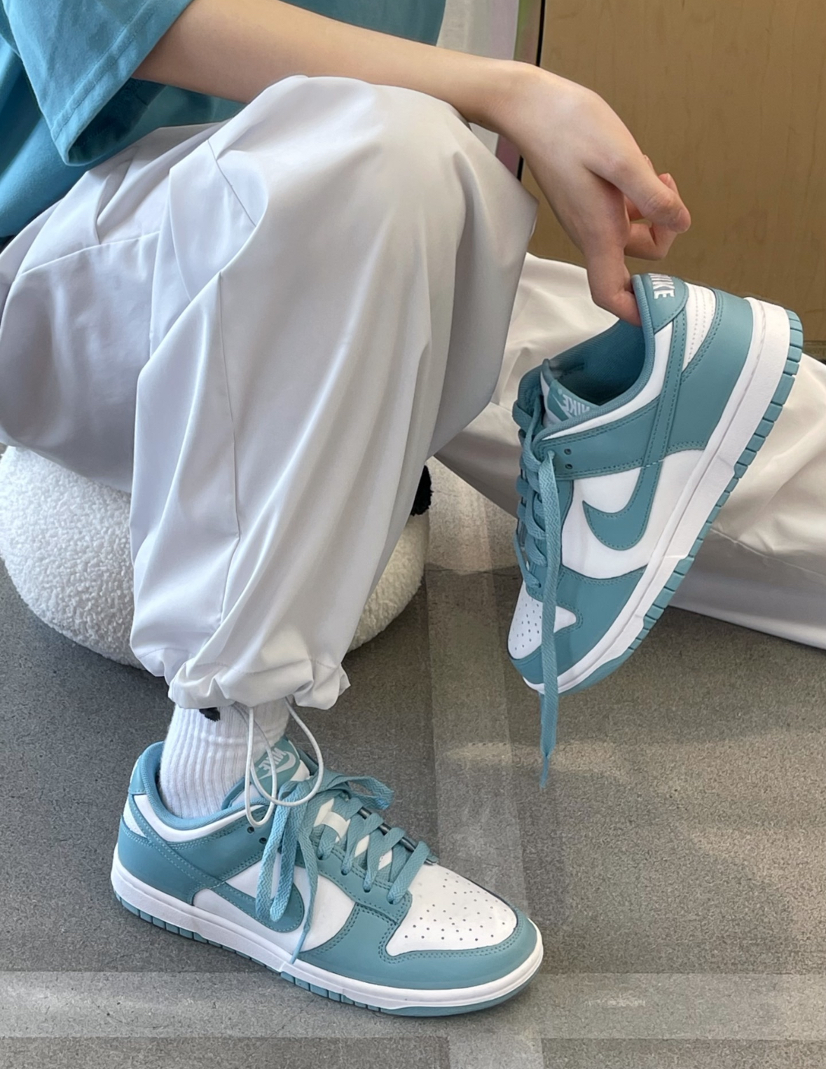 Nike Dunk Low 湖水藍綠 白藍色 皮革 男女款 DV0833-106/預購