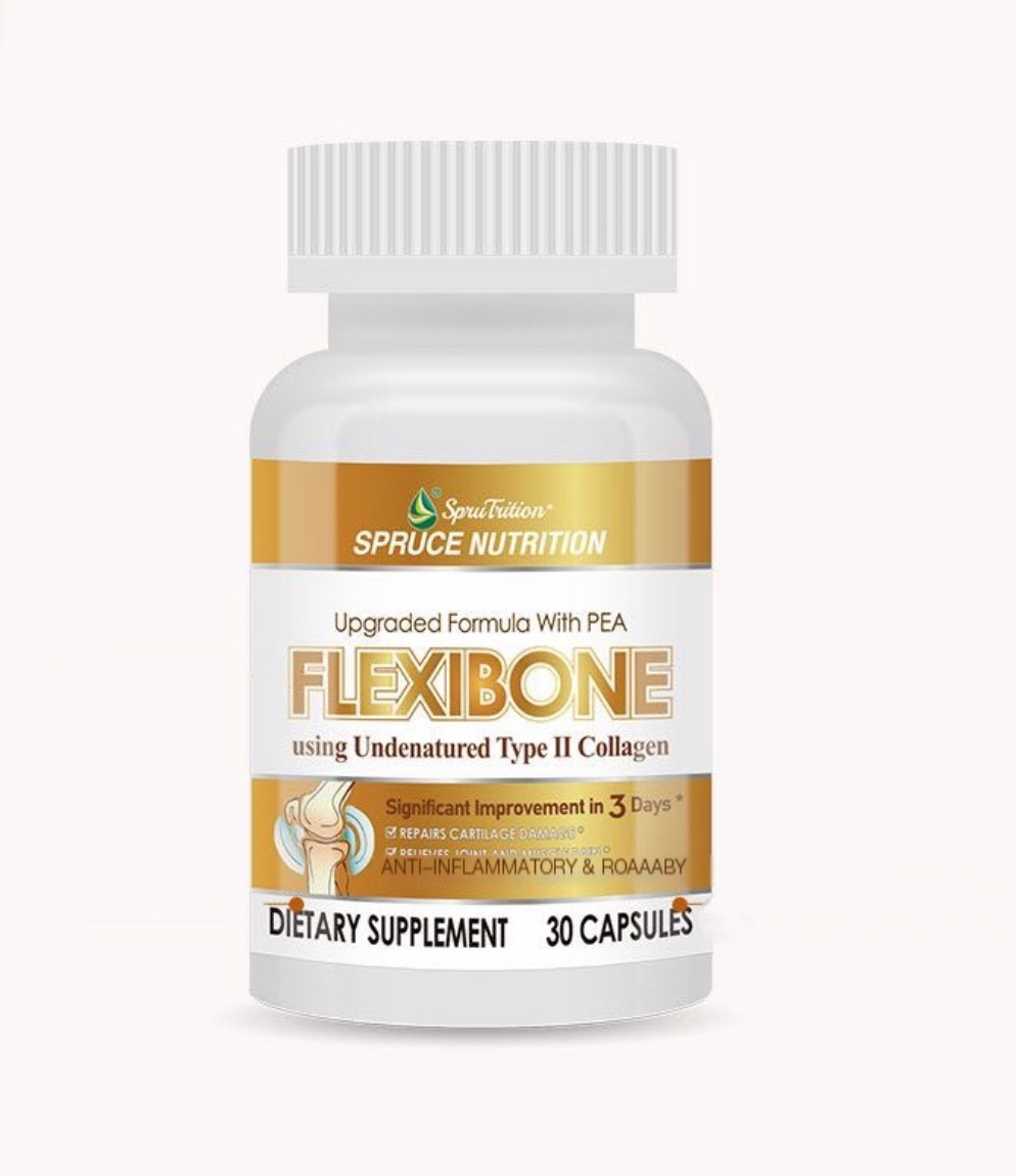 【 Spruce Nutrition 】雲杉PEA還原非變性骨膠原 ｜全新升級，呵護軟骨，告白關節不適，新增關節靈活性，守護關節健康（全新科學成分直達關節、雲杉PEA還原非變性二型骨膠原吸收率是普通關節素的10倍）｜Spruce FLEXIBONE ｜30粒裝 （美國原裝行貨 ）
