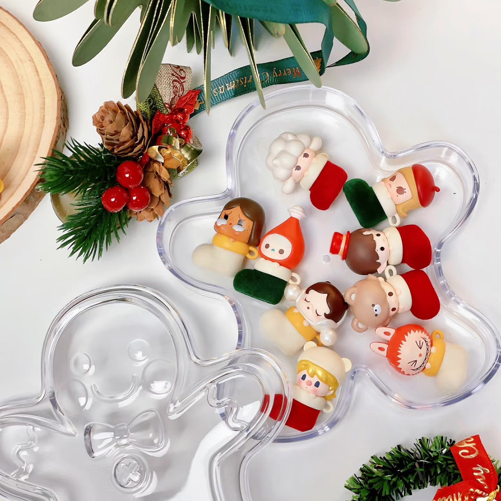 POP MART 泡泡瑪特 泡泡萌粒 聖誕襪系列公仔 一套不拆賣 薑餅人透明收納盒