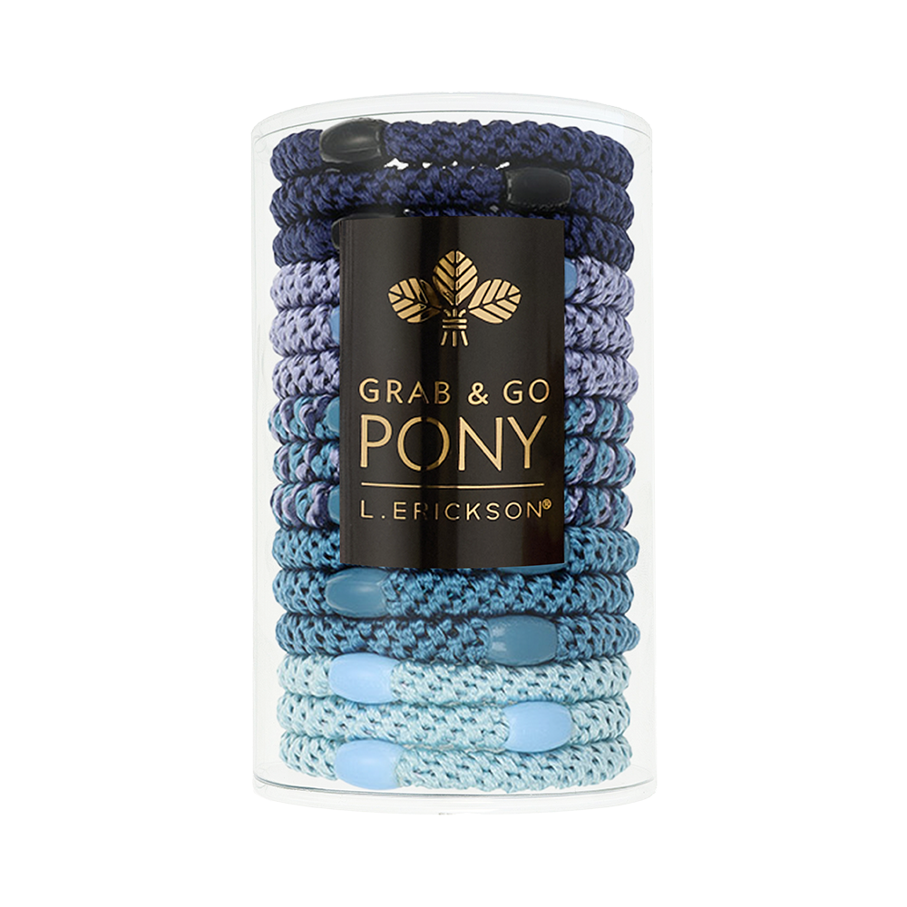 L. ERICKSON 彈力髮圈桶15入-粗版〈海王星藍〉