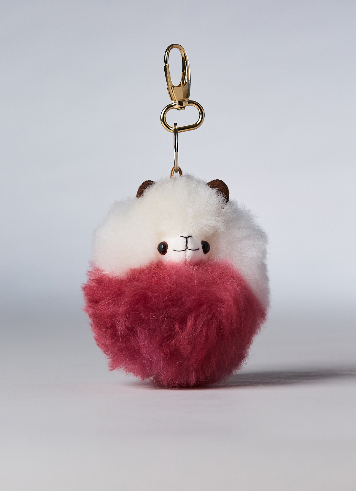 ST.MALO秘魯工匠手工天然羊駝毛聖誕系列羊駝鑰匙圈10cm-2473UH-迷紅雪人