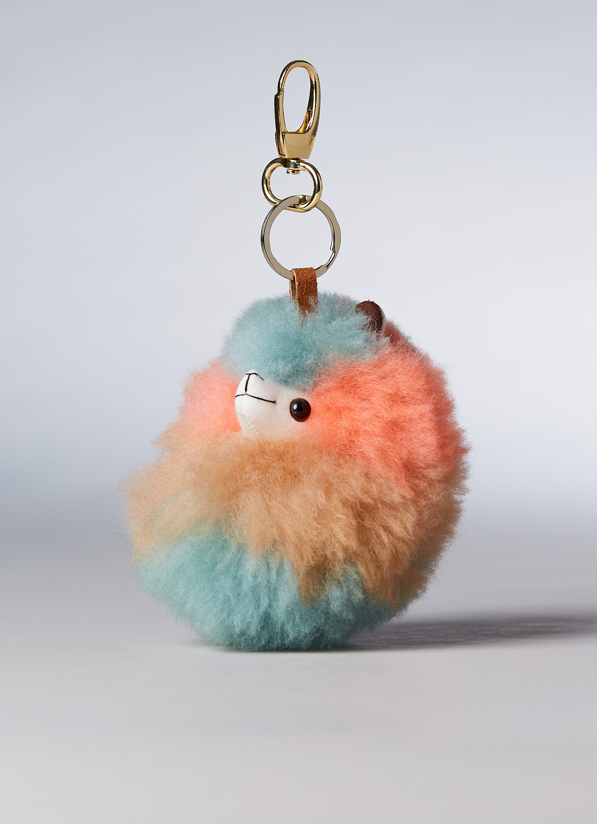 ST.MALO秘魯工匠手工天然羊駝毛聖誕系列羊駝鑰匙圈10cm-2473UH-薑餅鈴鐺