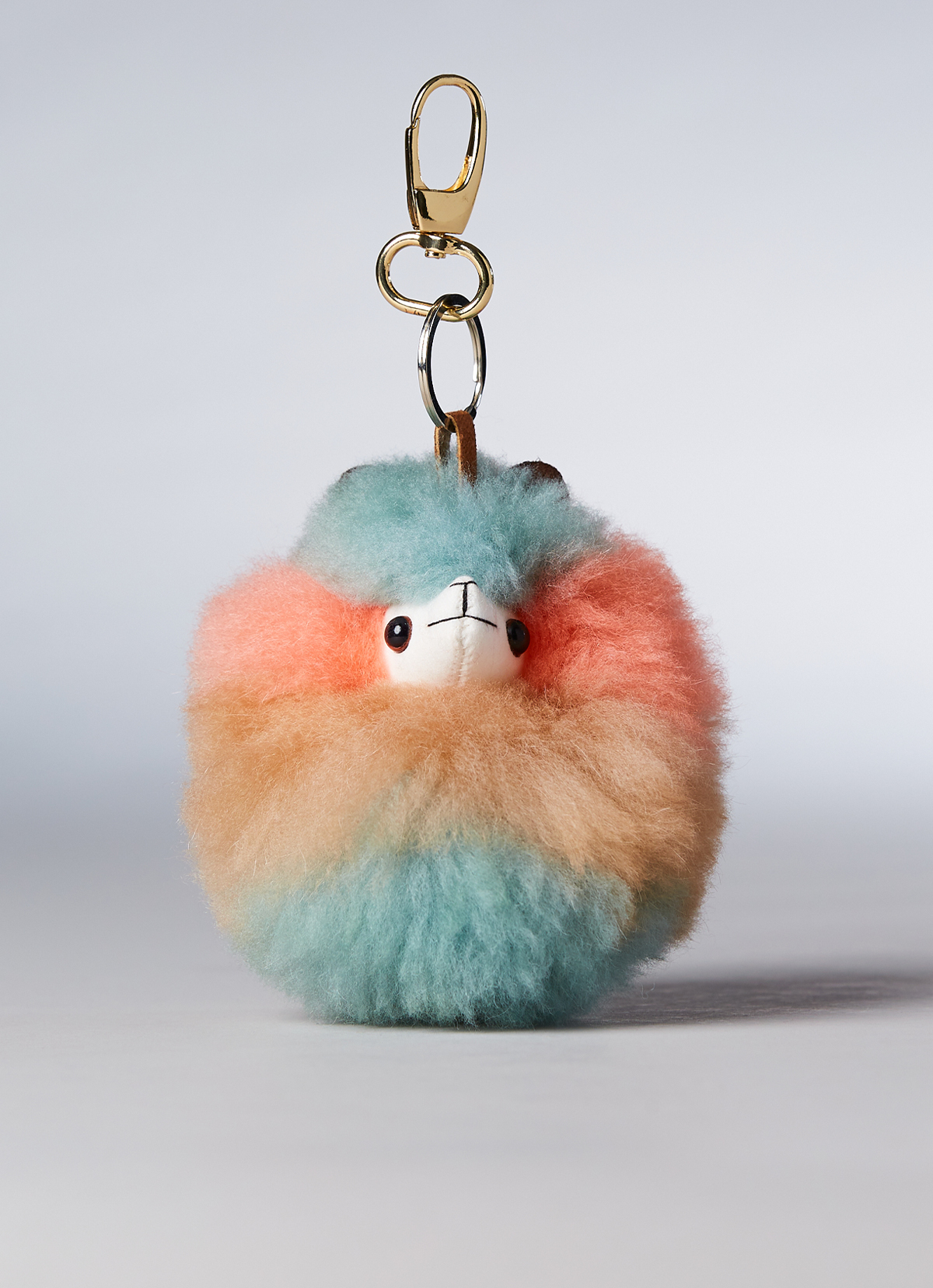 ST.MALO秘魯工匠手工天然羊駝毛聖誕系列羊駝鑰匙圈10cm-2473UH-薑餅鈴鐺