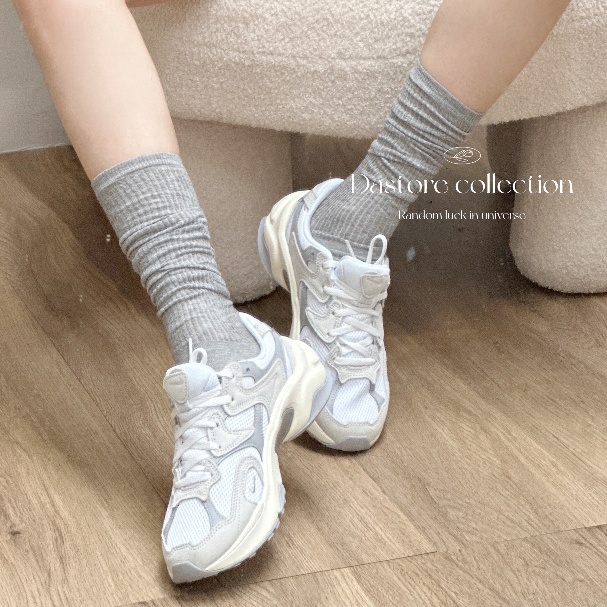 純色膝下泡泡襪/三色