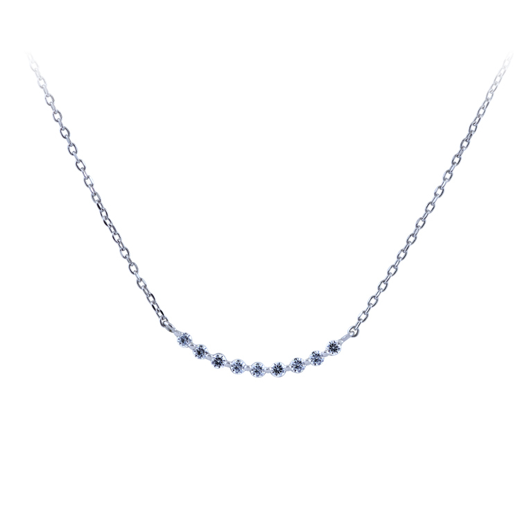 925純銀「Muses 繆思女神」晶鑽頸鍊  (精緻款) (16吋+2公分延長鍊)-SDS0028