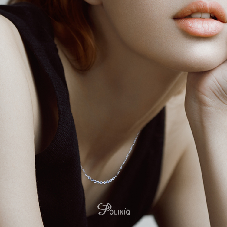 925純銀「Muses 繆思女神」晶鑽頸鍊  (精緻款) (16吋+2公分延長鍊)-SDS0028