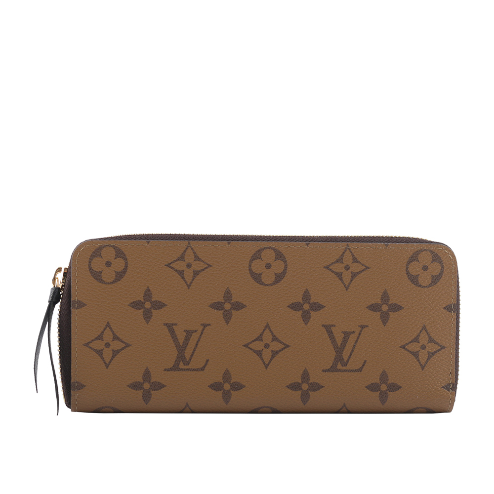 【Louis Vuitton】Monogram CLEMENCE雙色ㄇ型拉鍊長夾