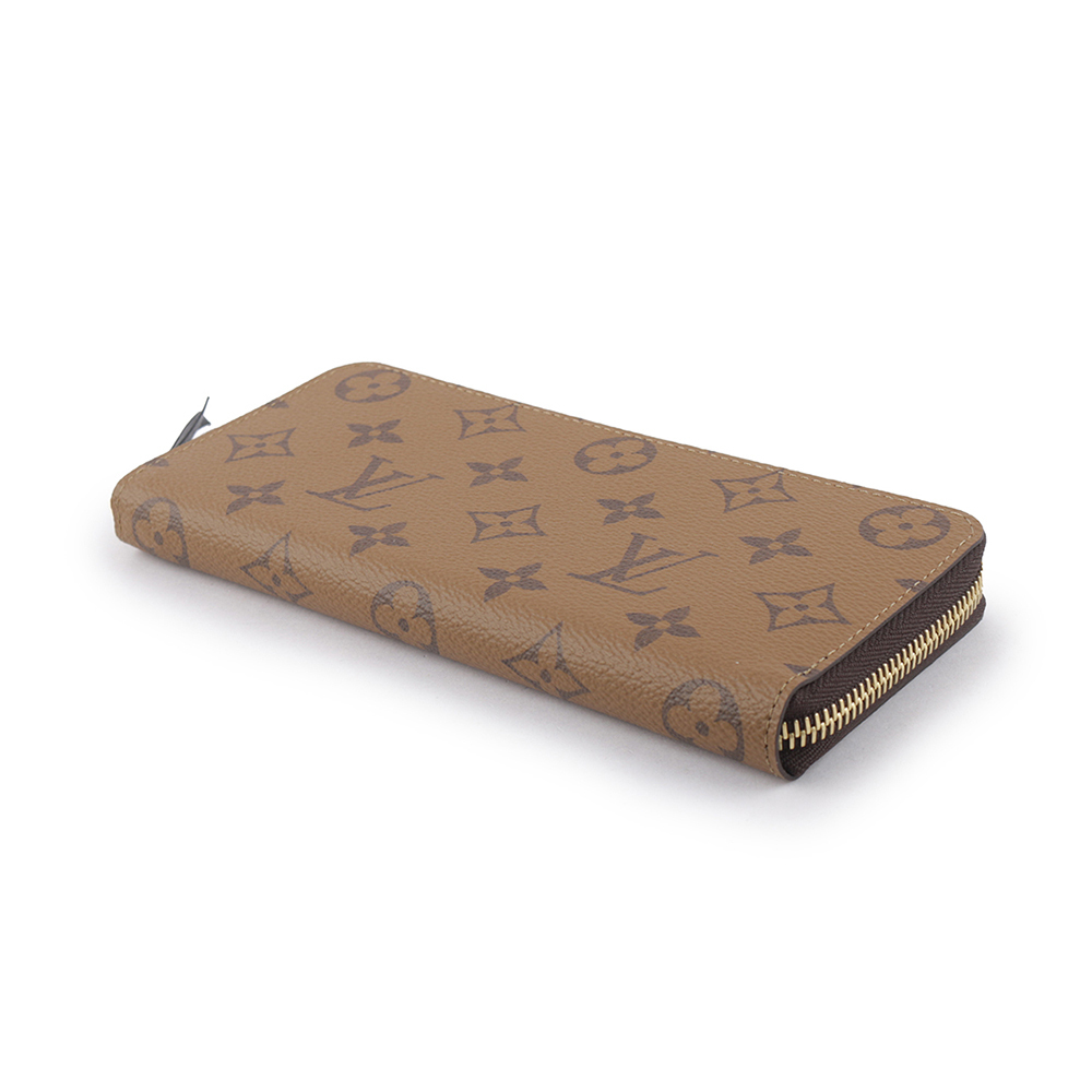 【Louis Vuitton / LV】Monogram CLEMENCE雙色ㄇ型拉鍊長夾(棕色) M82336